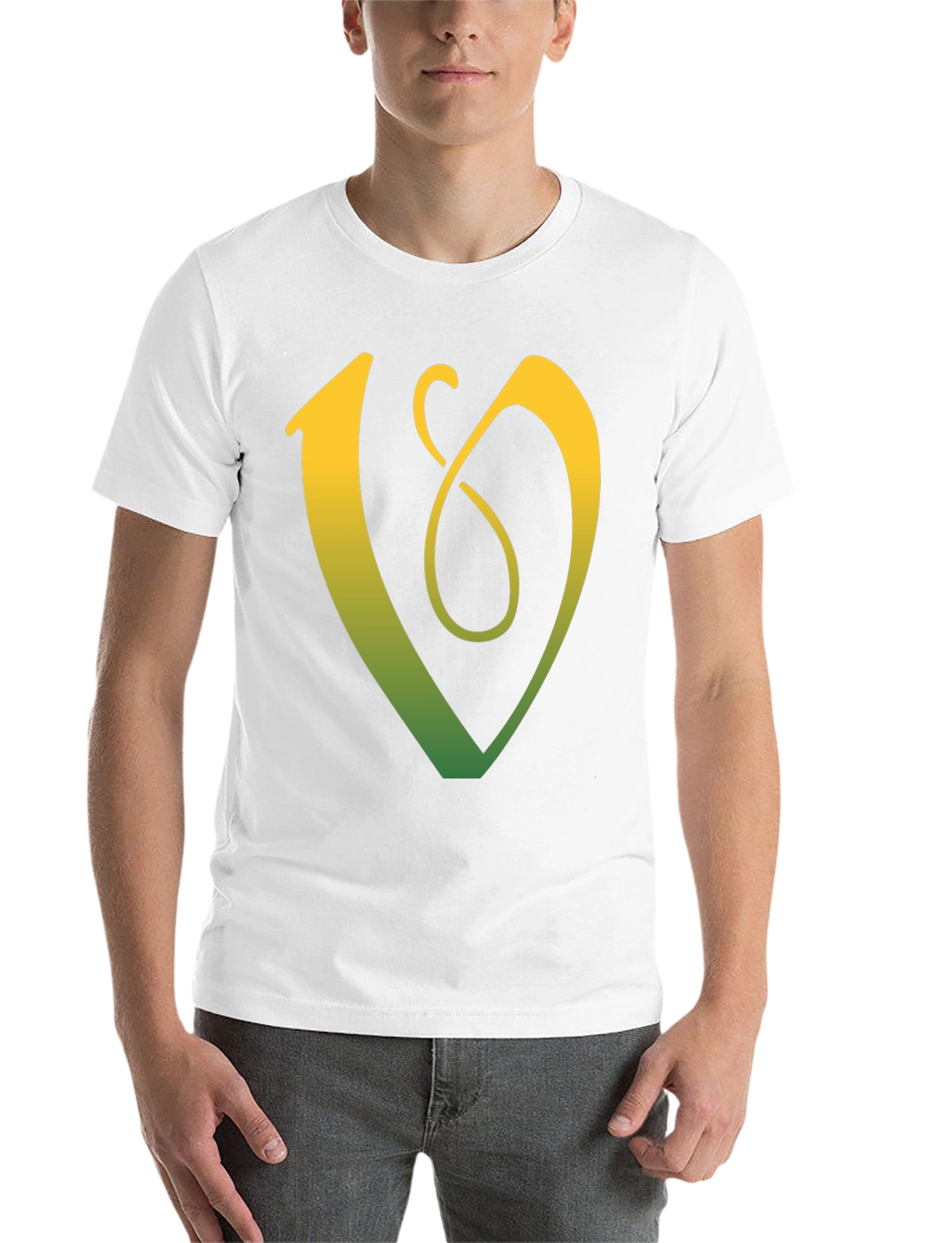 Black Unique Gradient Letter V Graphic Tee - Black view 14