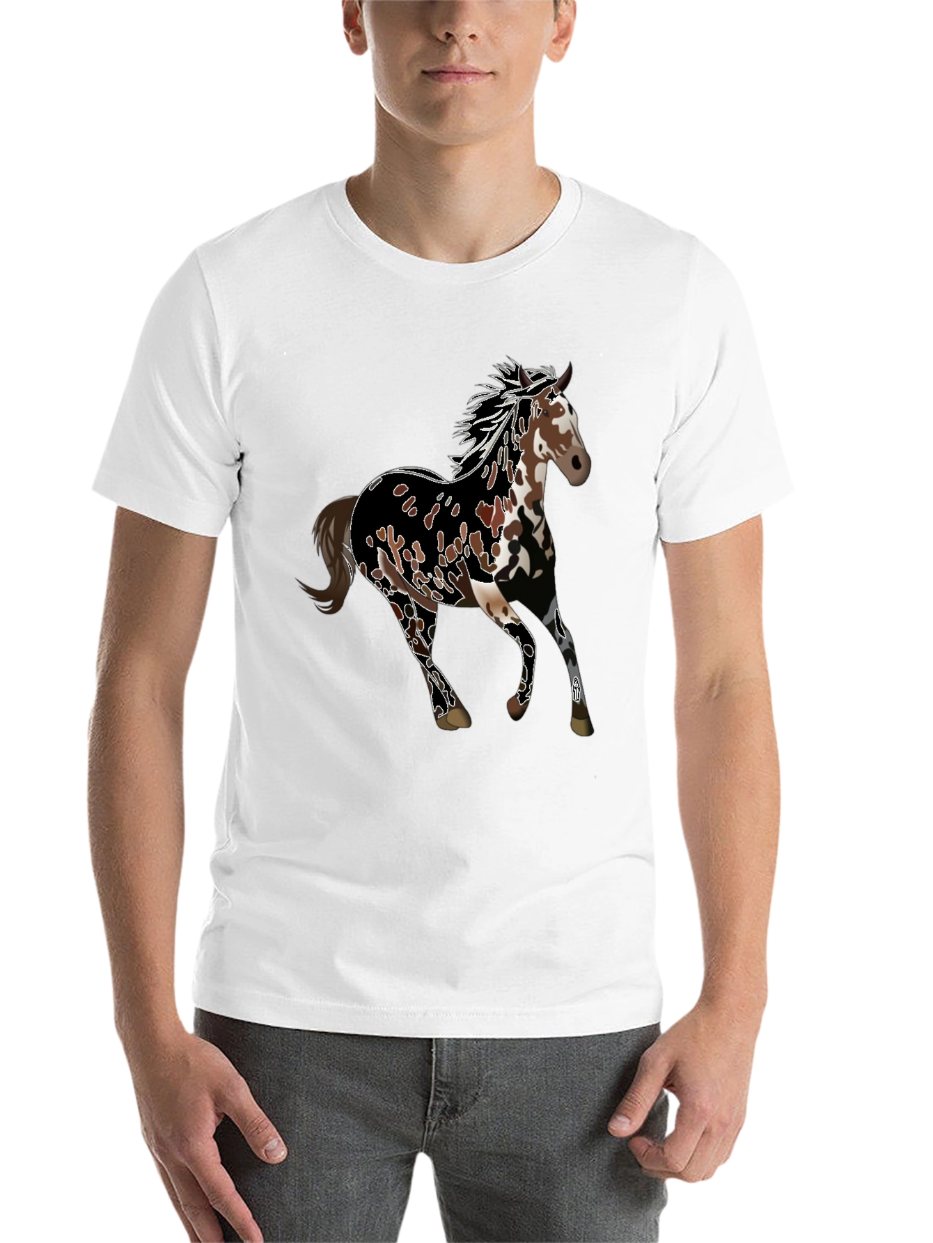 Black Horse Graphic Tee - Black Unisex T-Shirt view 14