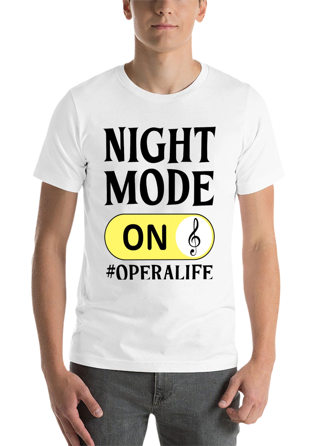 Black Night Mode ON Opera Life T-Shirt view 14