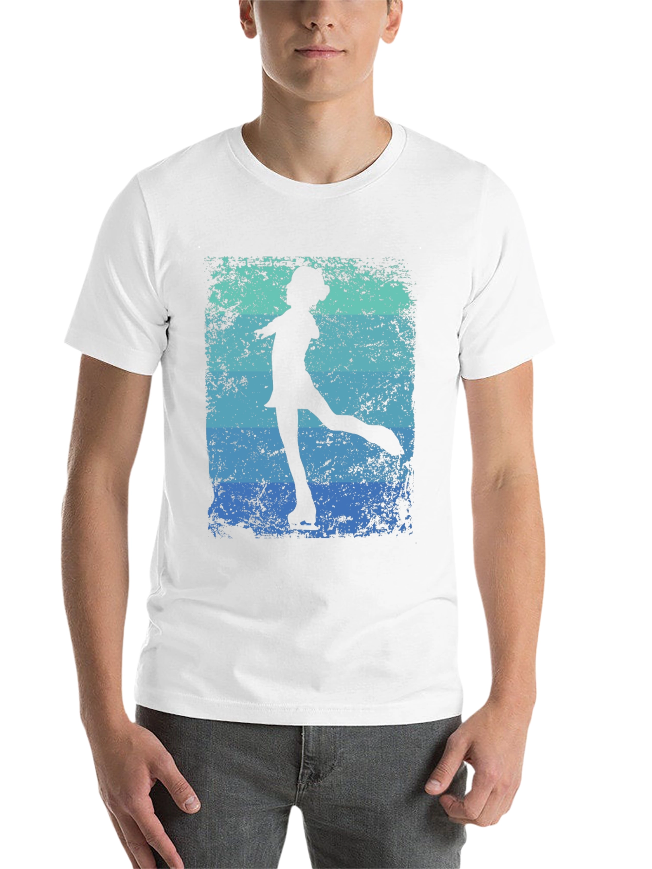 Black Retro Figure Skater Graphic Tee - Black Cotton Blend view 14