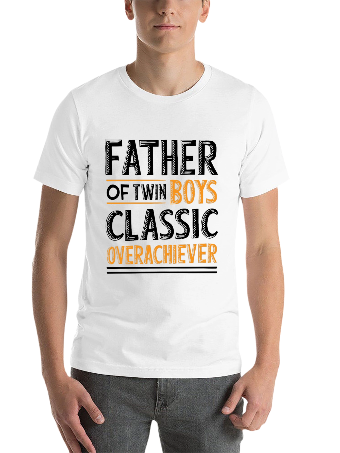 Black Father of Twin Boys Classic Overachiever T-Shirt view 14