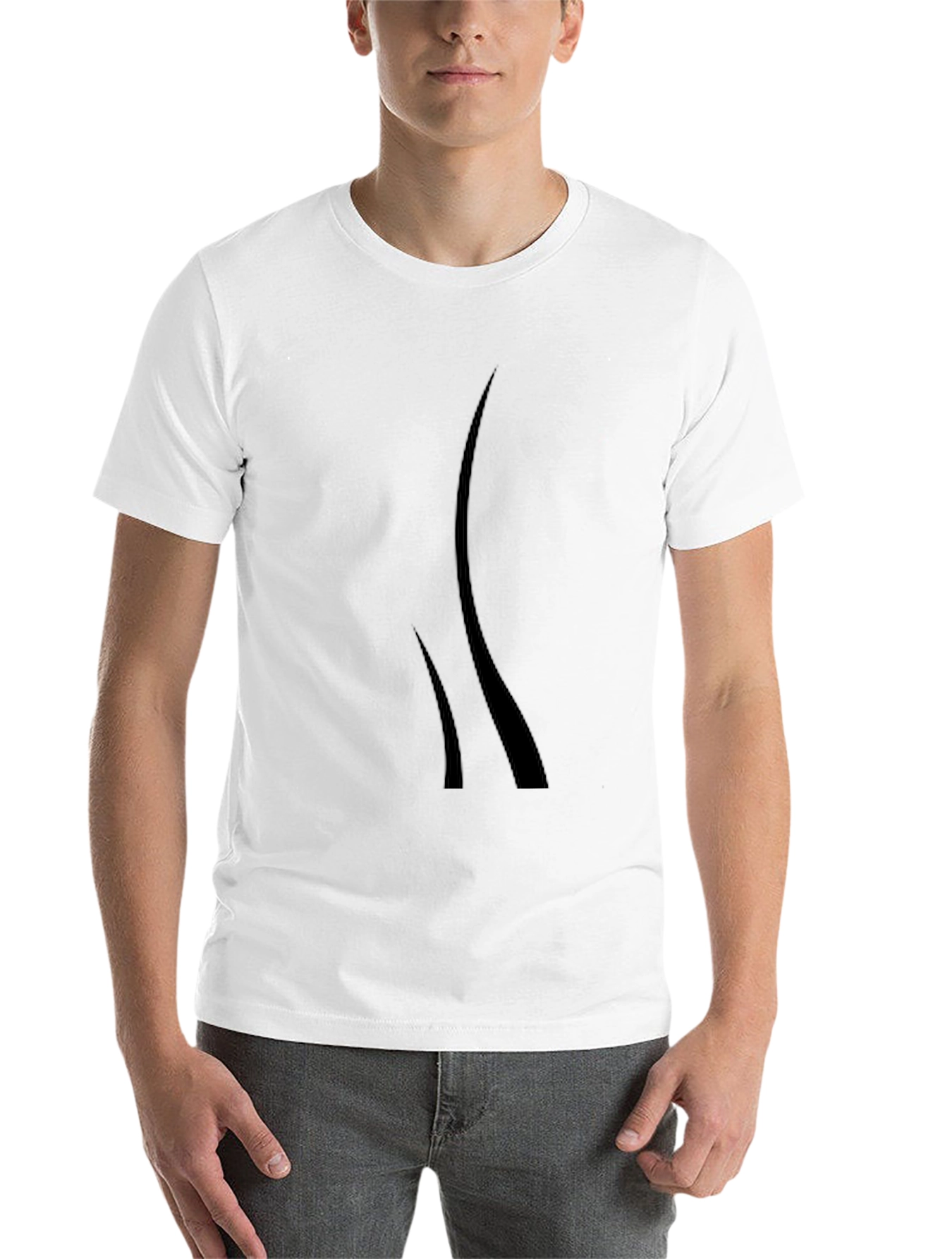 Black Men's Black Graphic Tee - Modern Design, Casual Style view 14