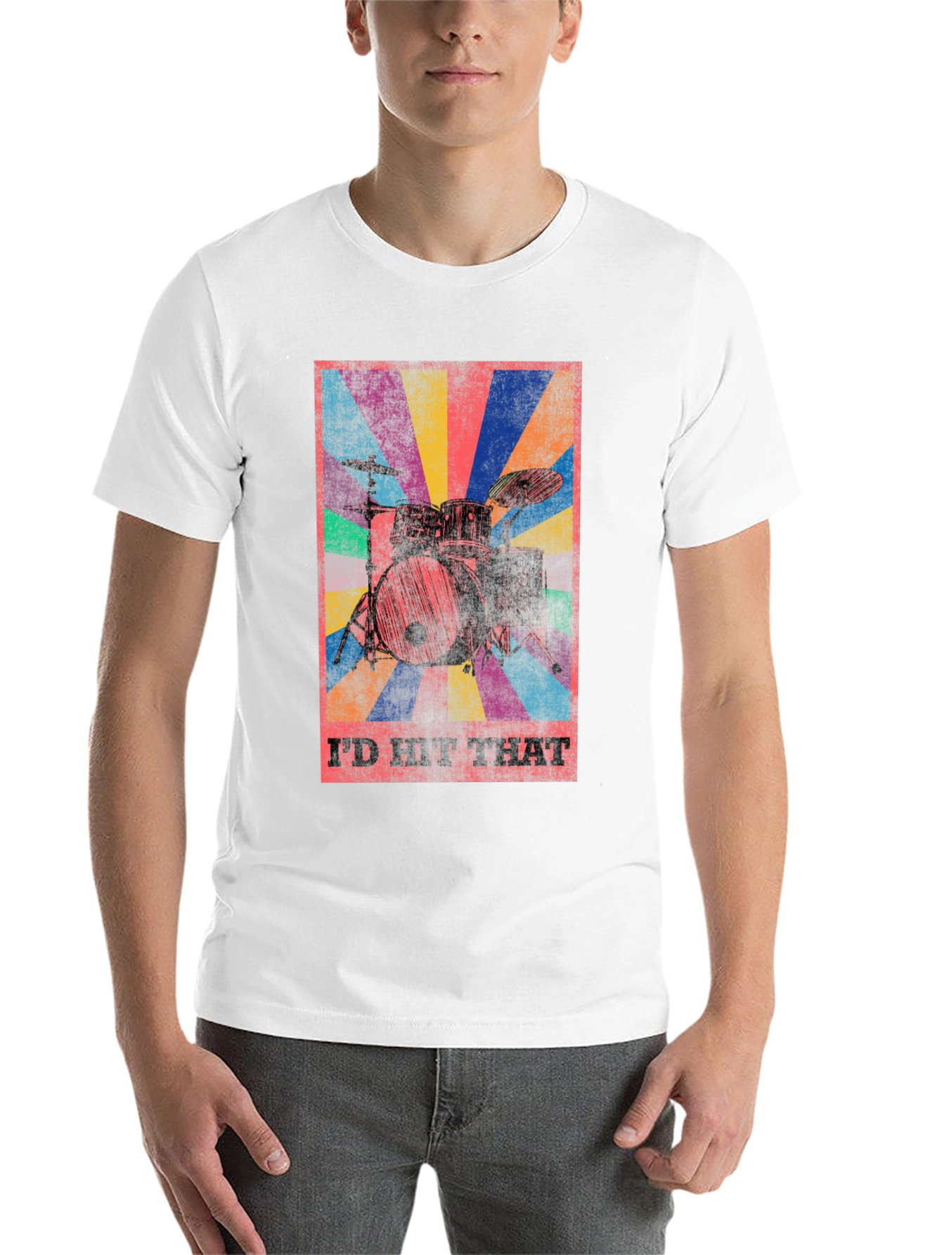 Black I'd Hit That Drum Kit Graphic Tee - Black view 14