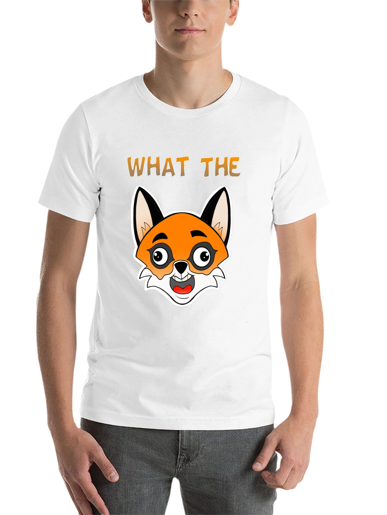 Black What the Fox T-Shirt - Funny Cartoon Animal Tee view 14