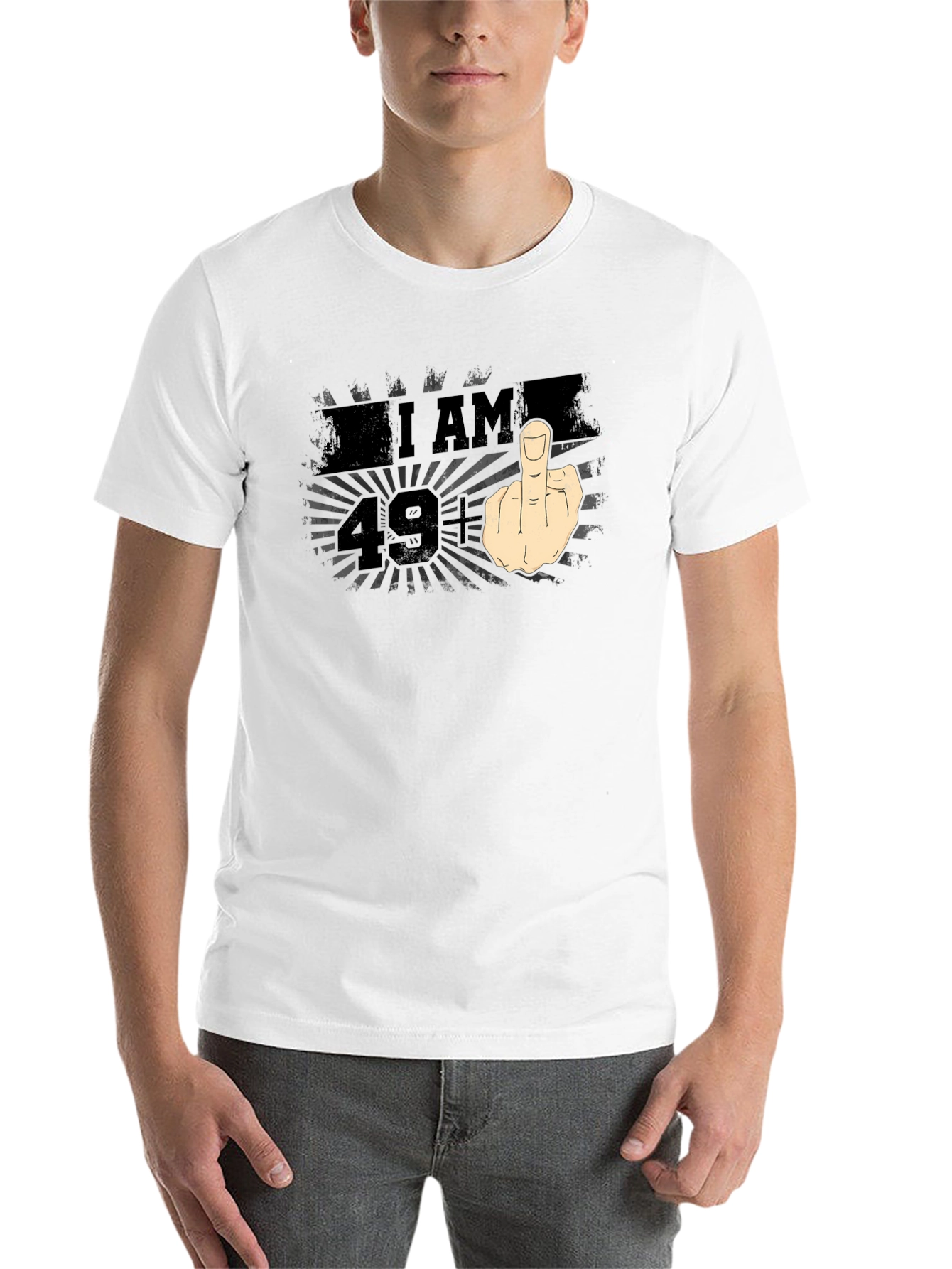 Black I AM 49+ Middle Finger Graphic T-Shirt view 14