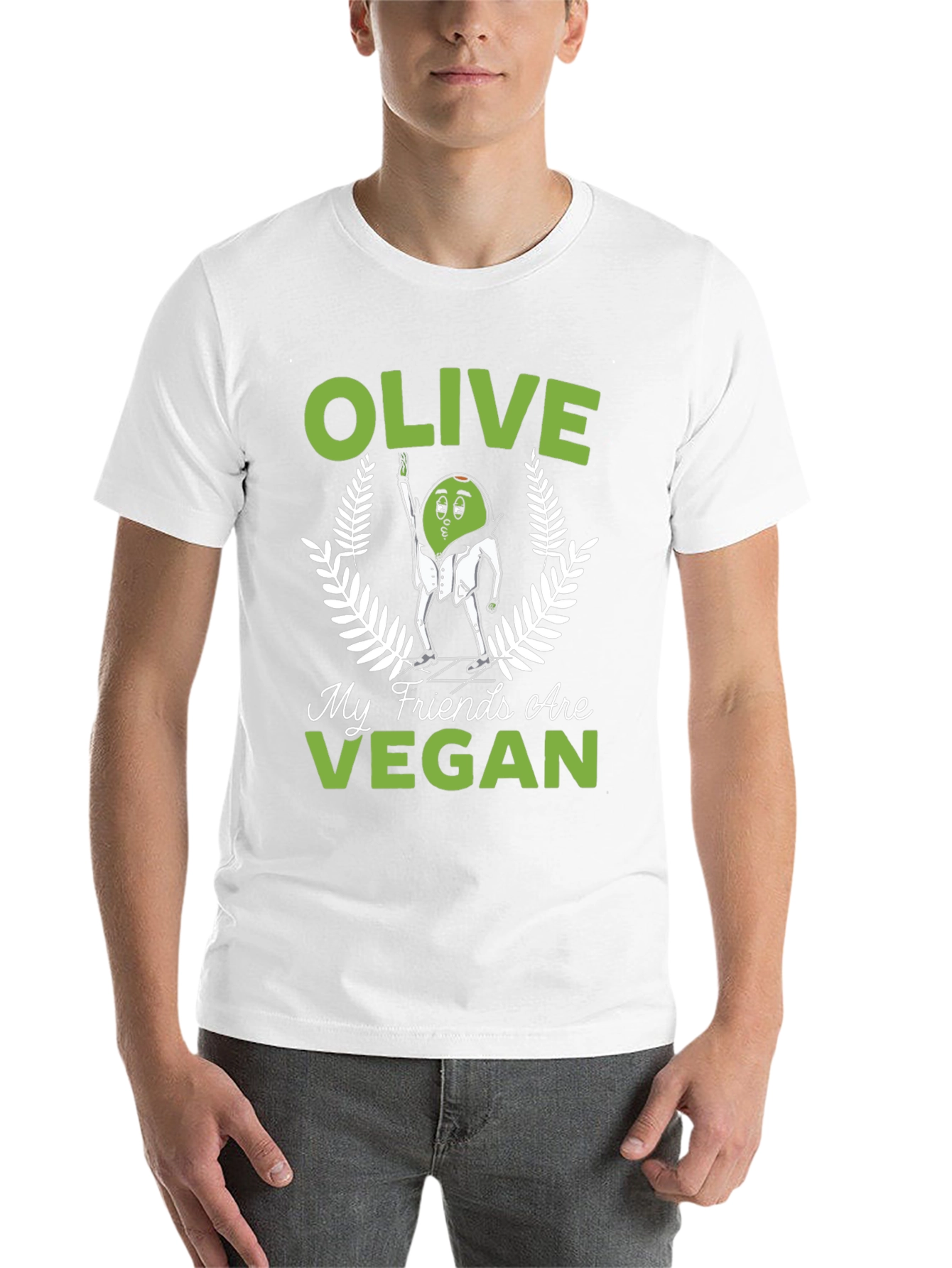Black Olive My Friends Are Vegan Funny Graphic Tee view 14