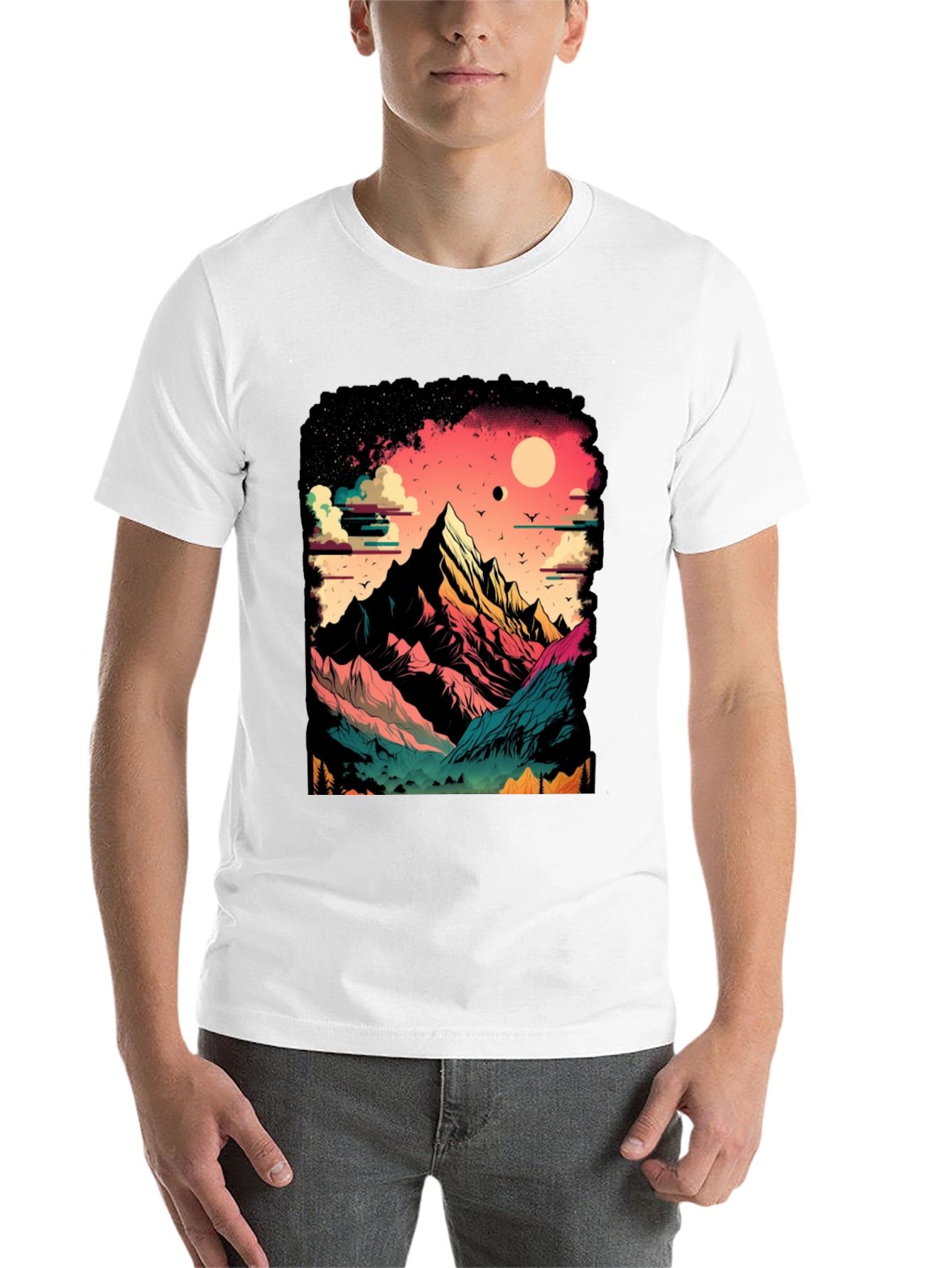 Black Mountain Graphic Tee - Nature Lover's Black T-Shirt view 14
