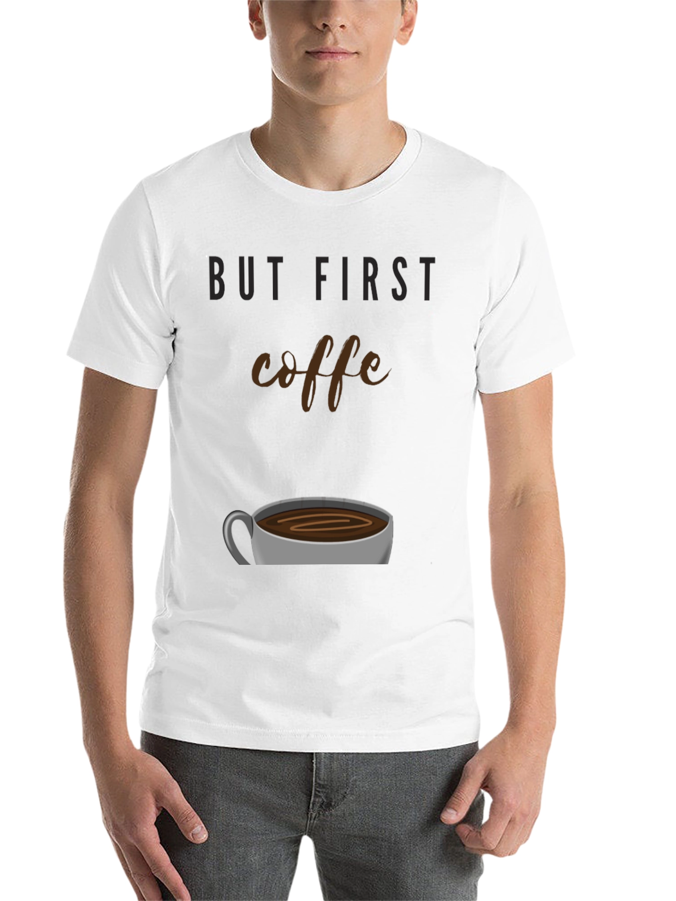 Black But First Coffee Graphic Tee - Unisex Black T-Shirt view 14