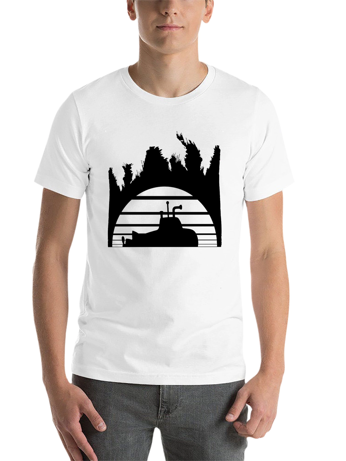 Black Retro Submarine Graphic T-Shirt - Black view 14