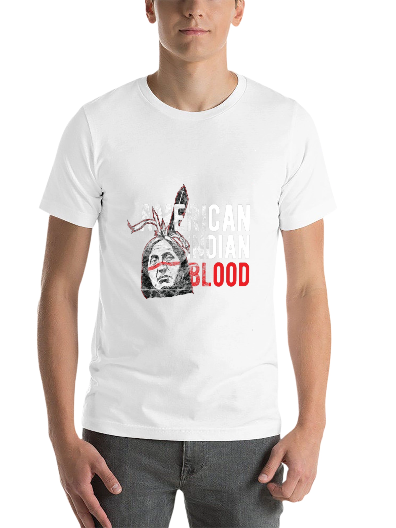 Black American Indian Blood Graphic Tee view 14