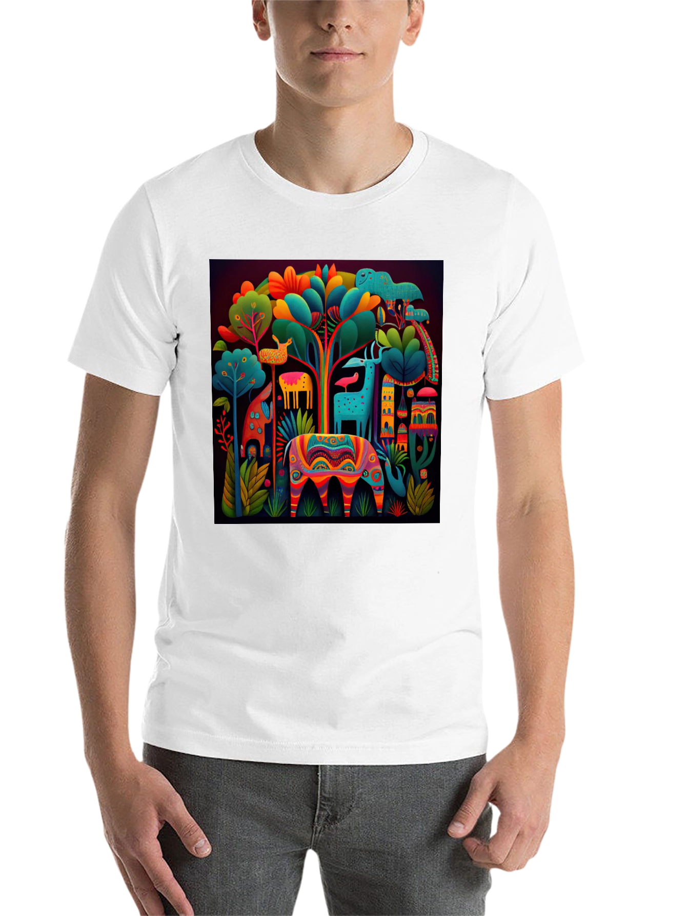 Black Vibrant Alebrije Graphic Tee - Unique Art Shirt view 14