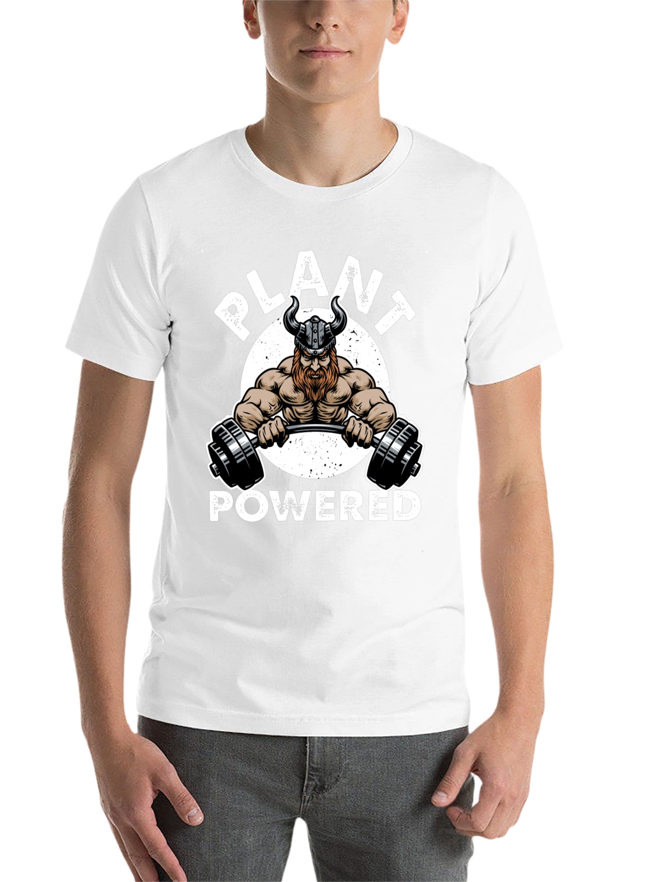 Black Plant Powered Viking Gym Black T-Shirt view 14