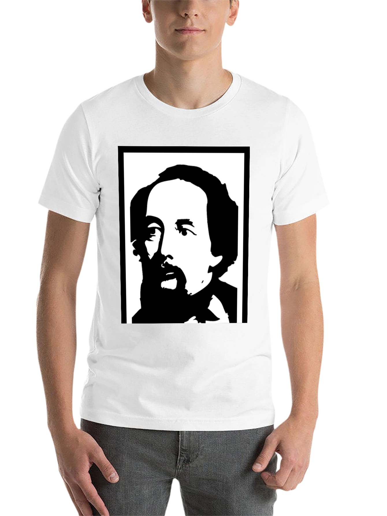 Black Charles Dickens Graphic Tee - Classic Novelist T-Shirt view 14