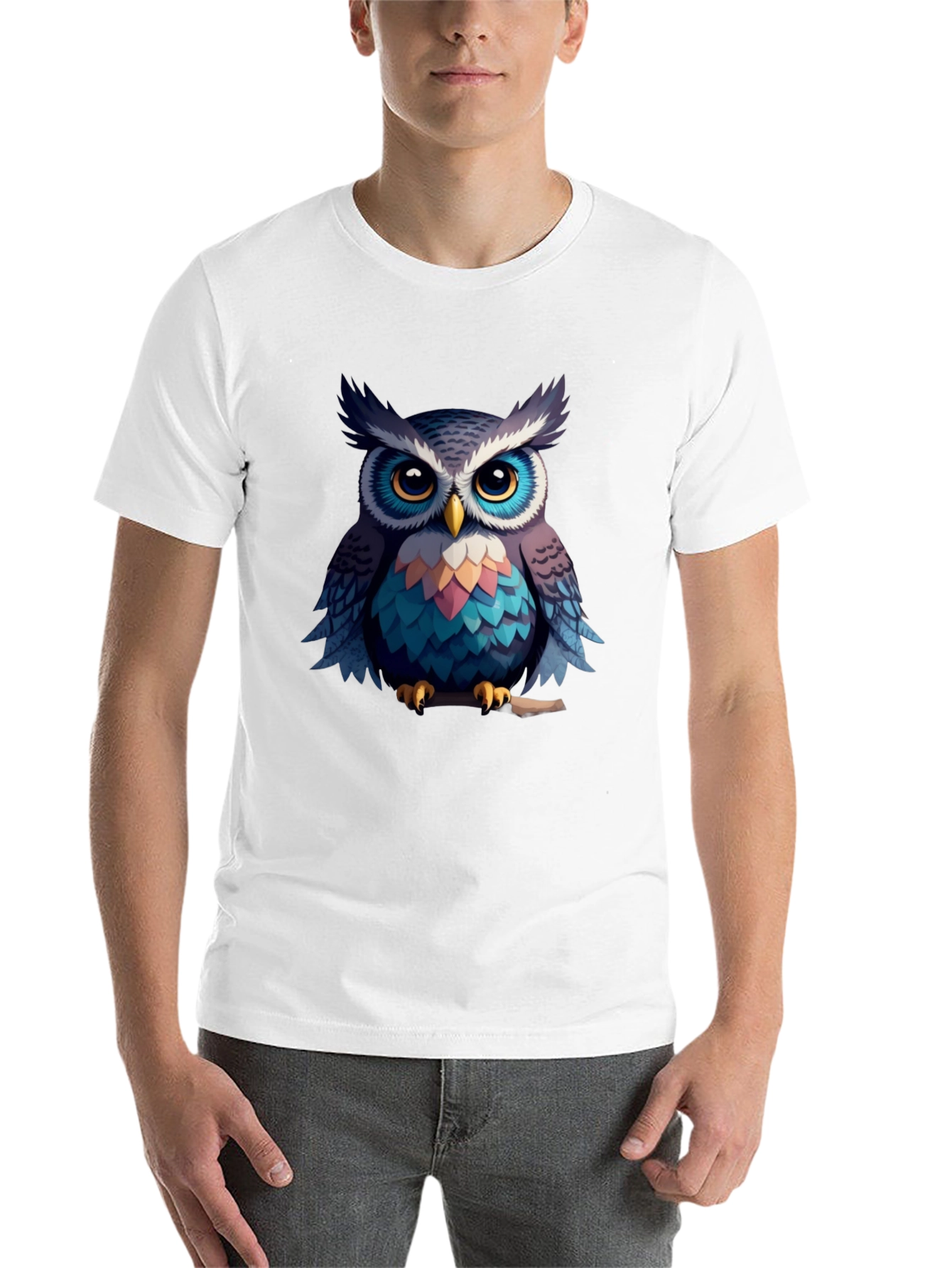 Black Owl Graphic Black T-Shirt - Men's Fashion Tee view 14