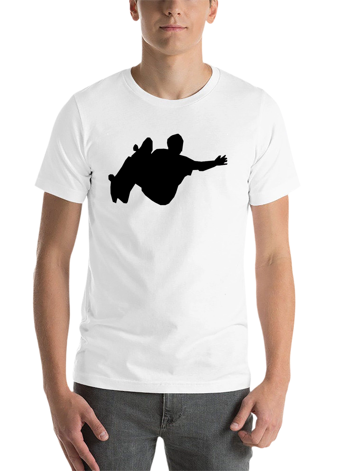 Black Skateboarder Silhouette T-Shirt - Cool Graphic Tee view 14