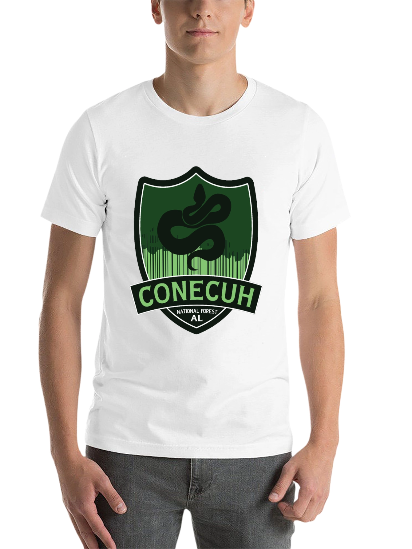 Black Conecuh National Forest Snake Graphic T-Shirt view 14