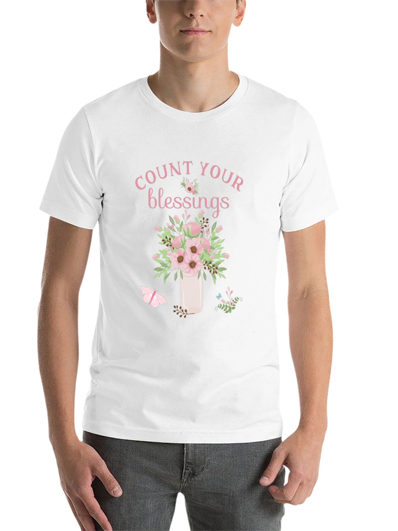 Black Count Your Blessings Floral Graphic T-Shirt view 14