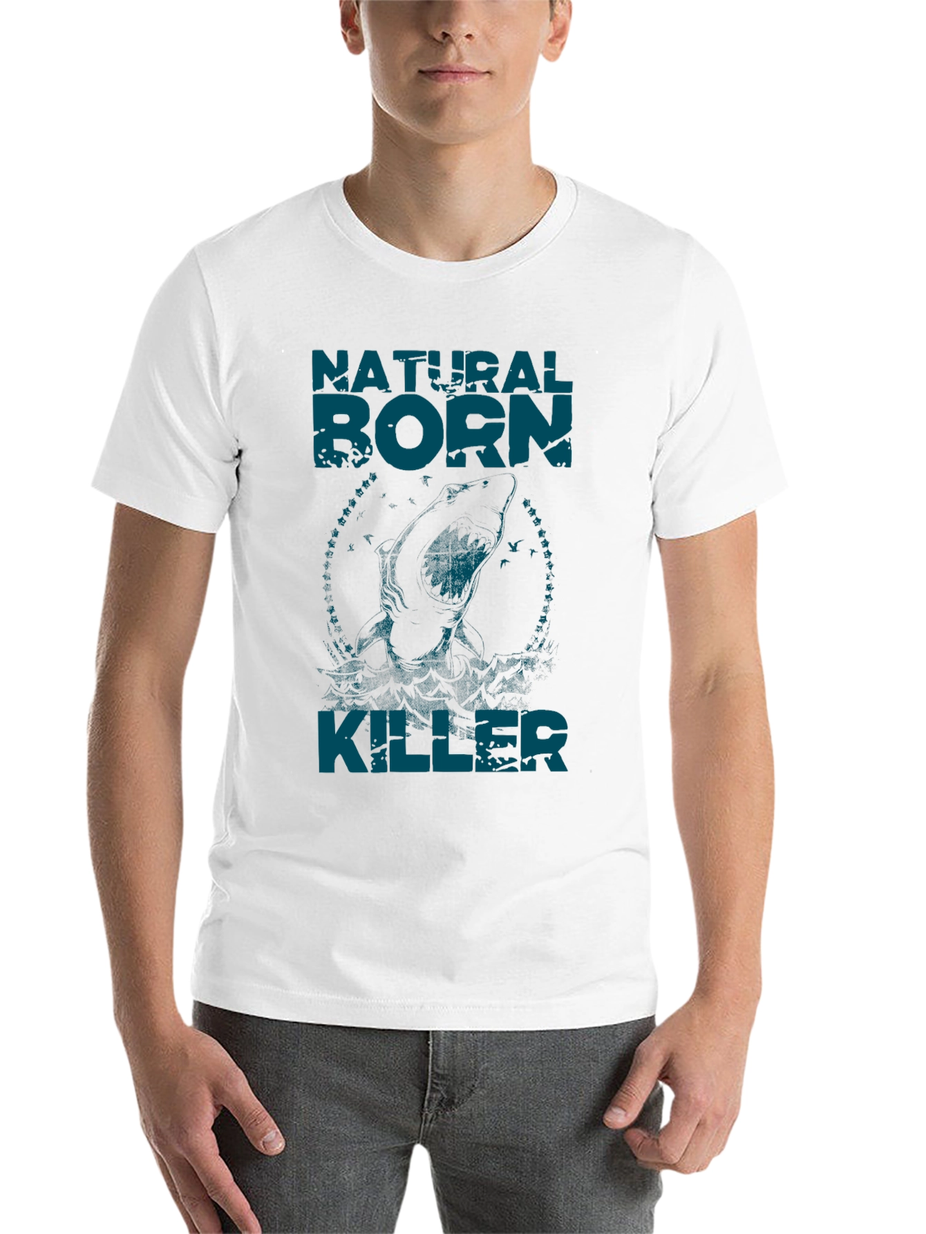 Black Natural Born Killer Graphic Tee - Black Crew Neck T-Shirt view 14