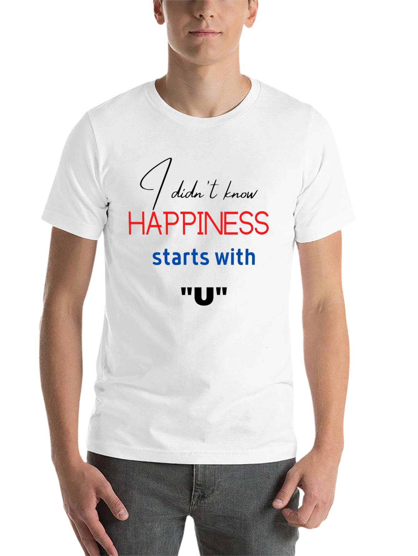 Black Happiness Starts With "U" T-Shirt view 14