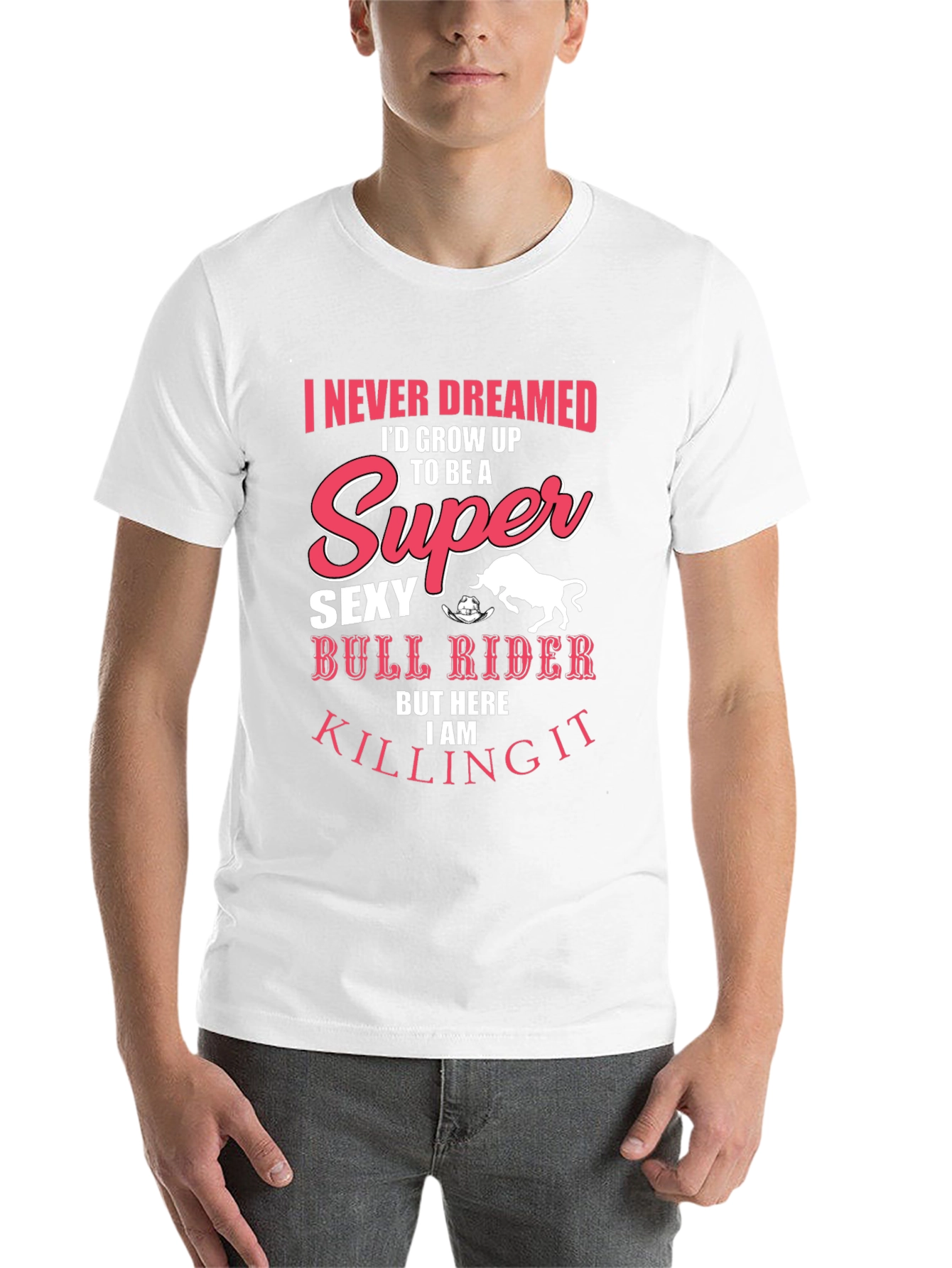 Black Super Sexy Bull Rider T-Shirt - Men's Black Graphic Tee view 14