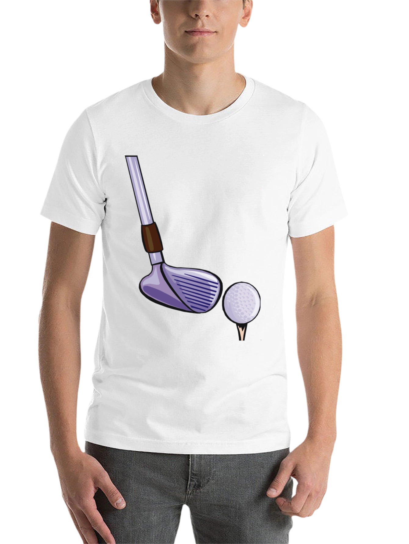 Black Golf Club and Ball T-Shirt - Black Tee view 14