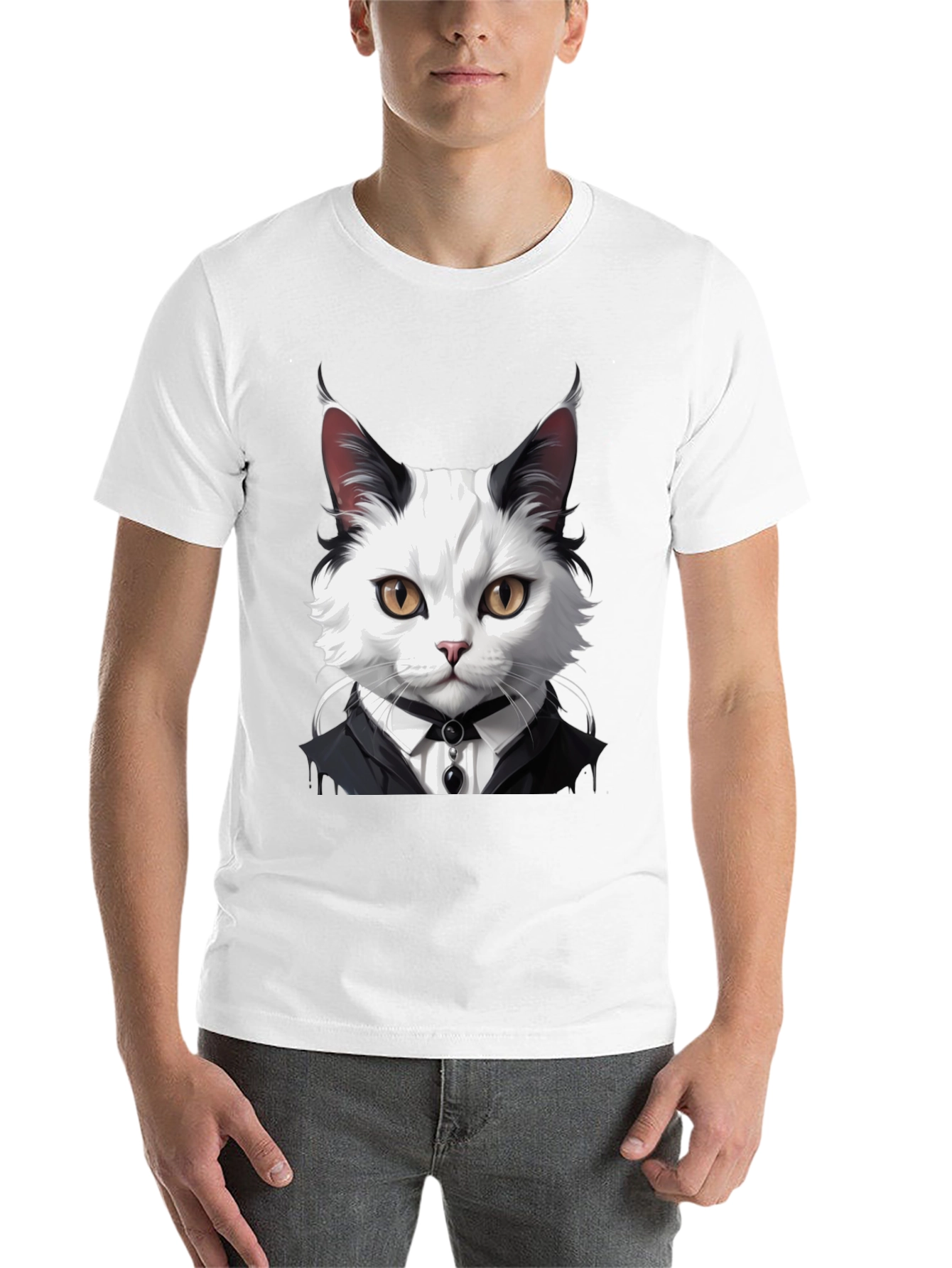 Black Cat Tuxedo T-Shirt - Cool Feline Fashion view 14