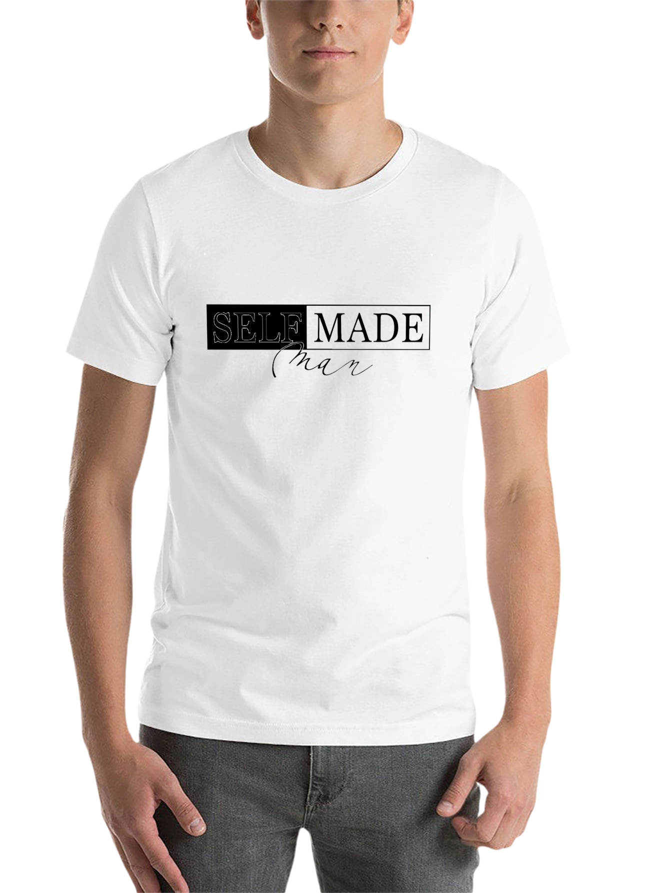 Black Self Made Man Black Graphic T-Shirt view 14