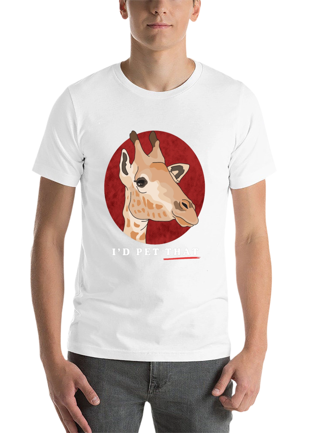 Black I'd Pet That Giraffe Graphic T-Shirt view 14
