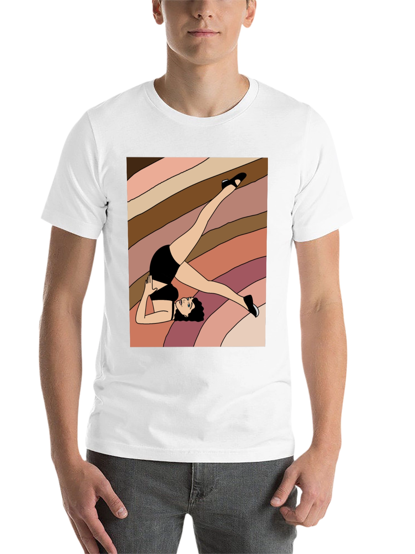 Black Retro Pilates Pose Graphic Tee view 14
