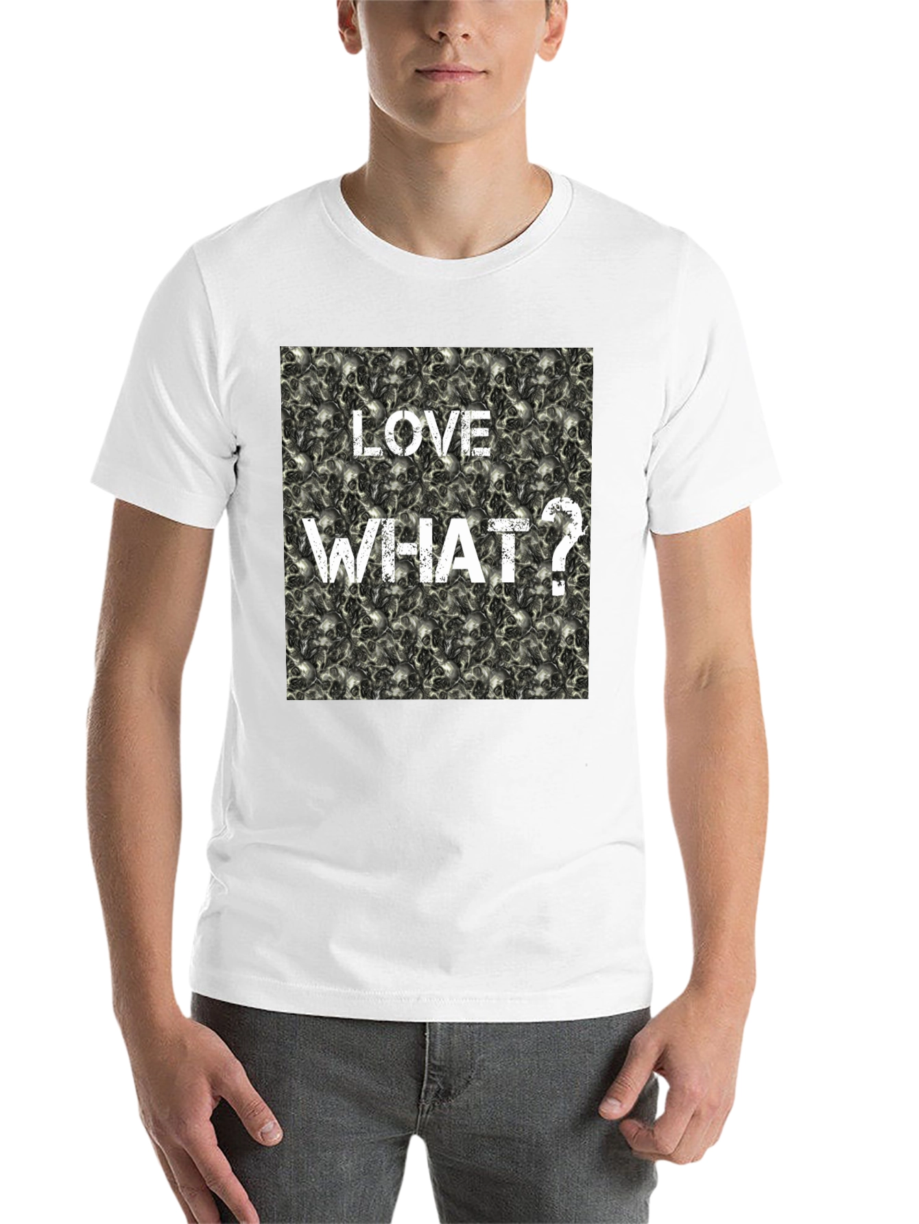 Black Love What? Skull Print Black T-Shirt view 14