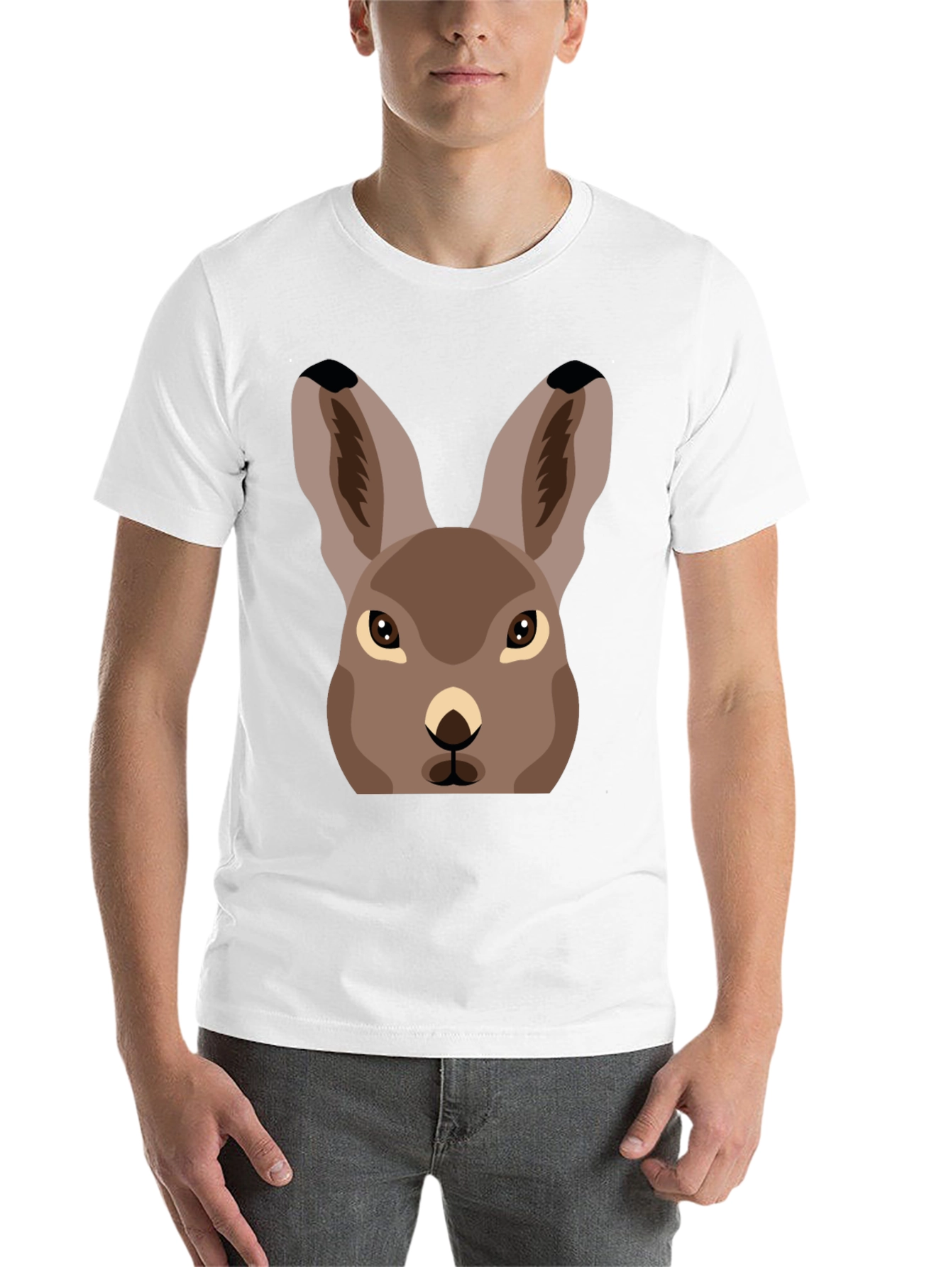 Black Hare Graphic Tee - Unisex Black T-Shirt view 14