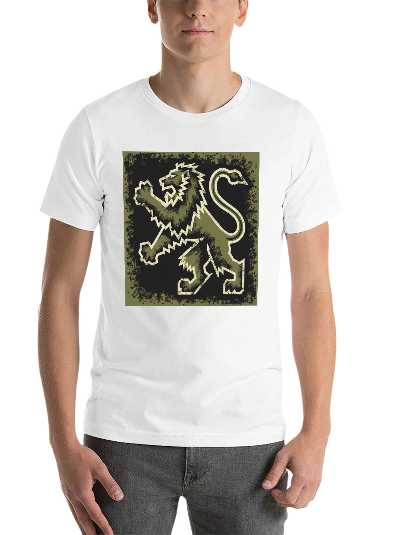 Black Lion Rampant Graphic T-Shirt - Men's Black Tee view 14