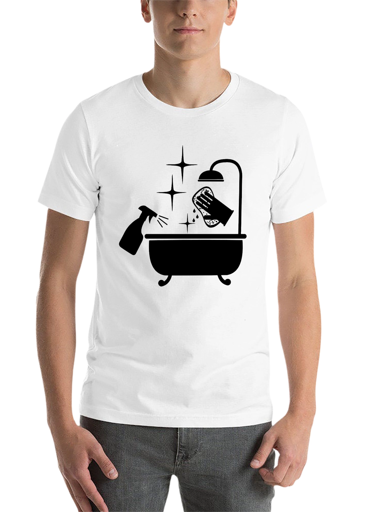 Black Cleaning Time T-Shirt view 14