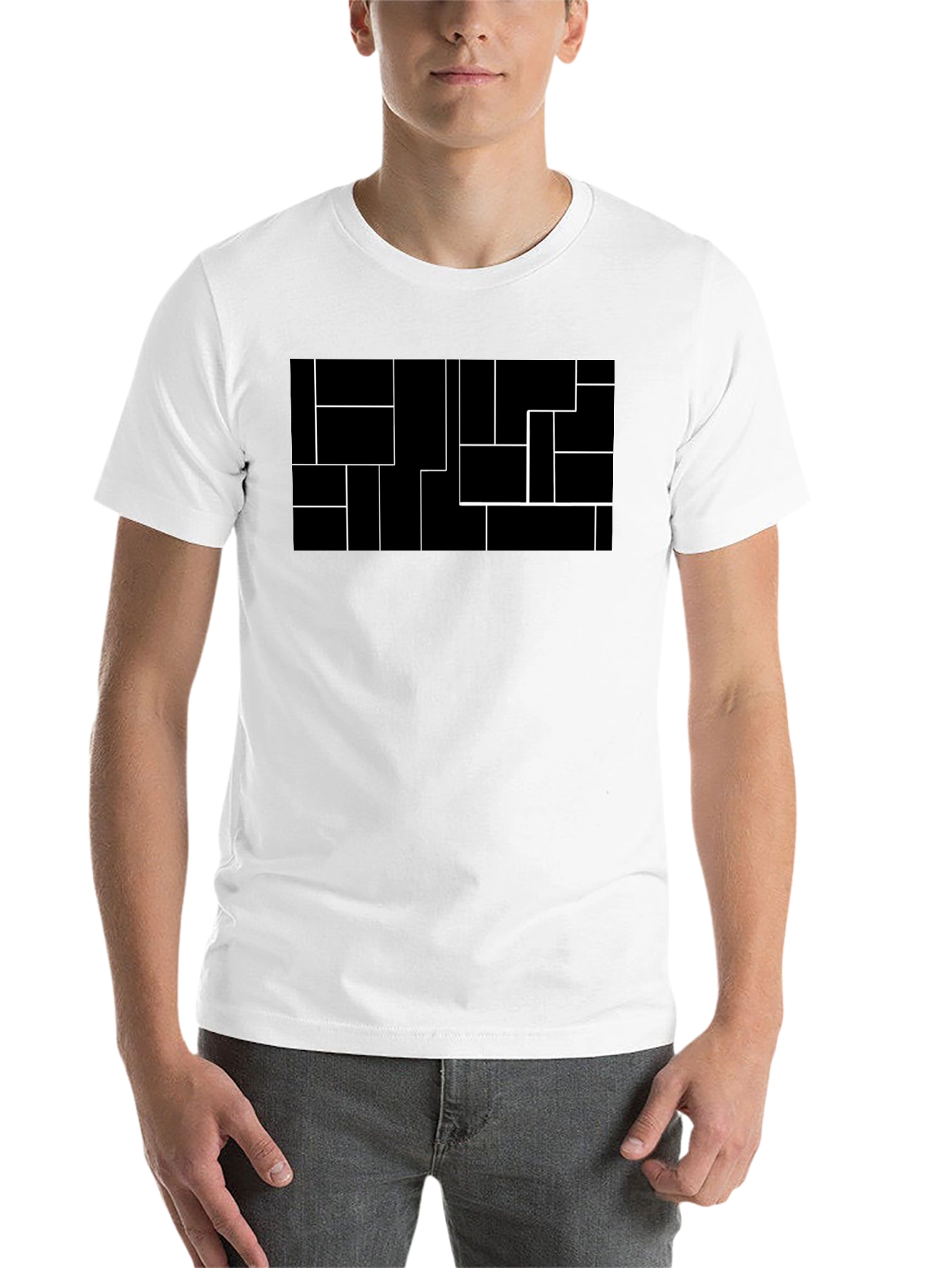 Black Modern Geometric Black Tee view 14