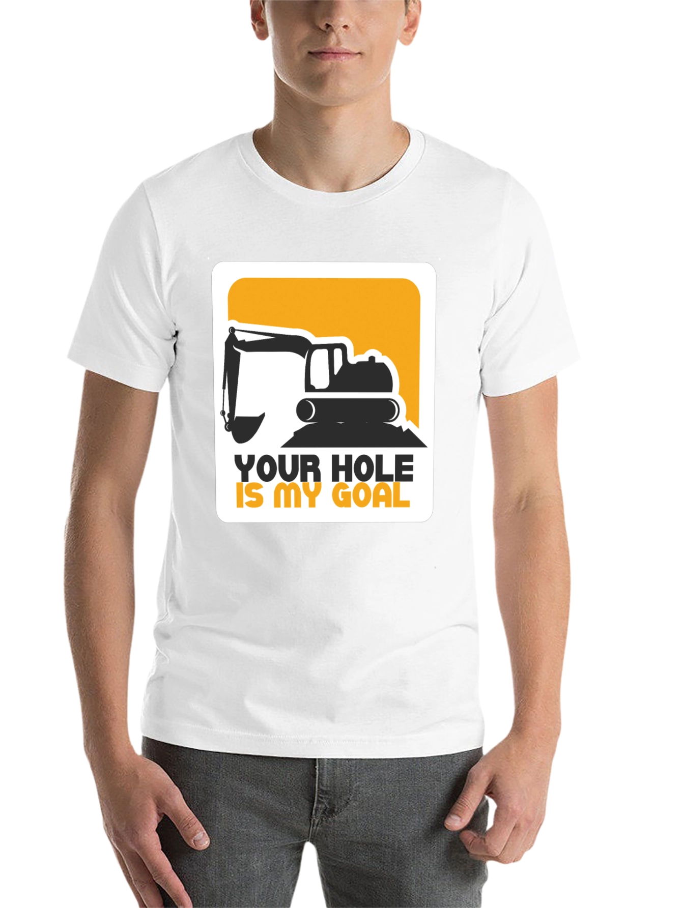 Black Your Hole Is My Goal Excavator T-Shirt view 14