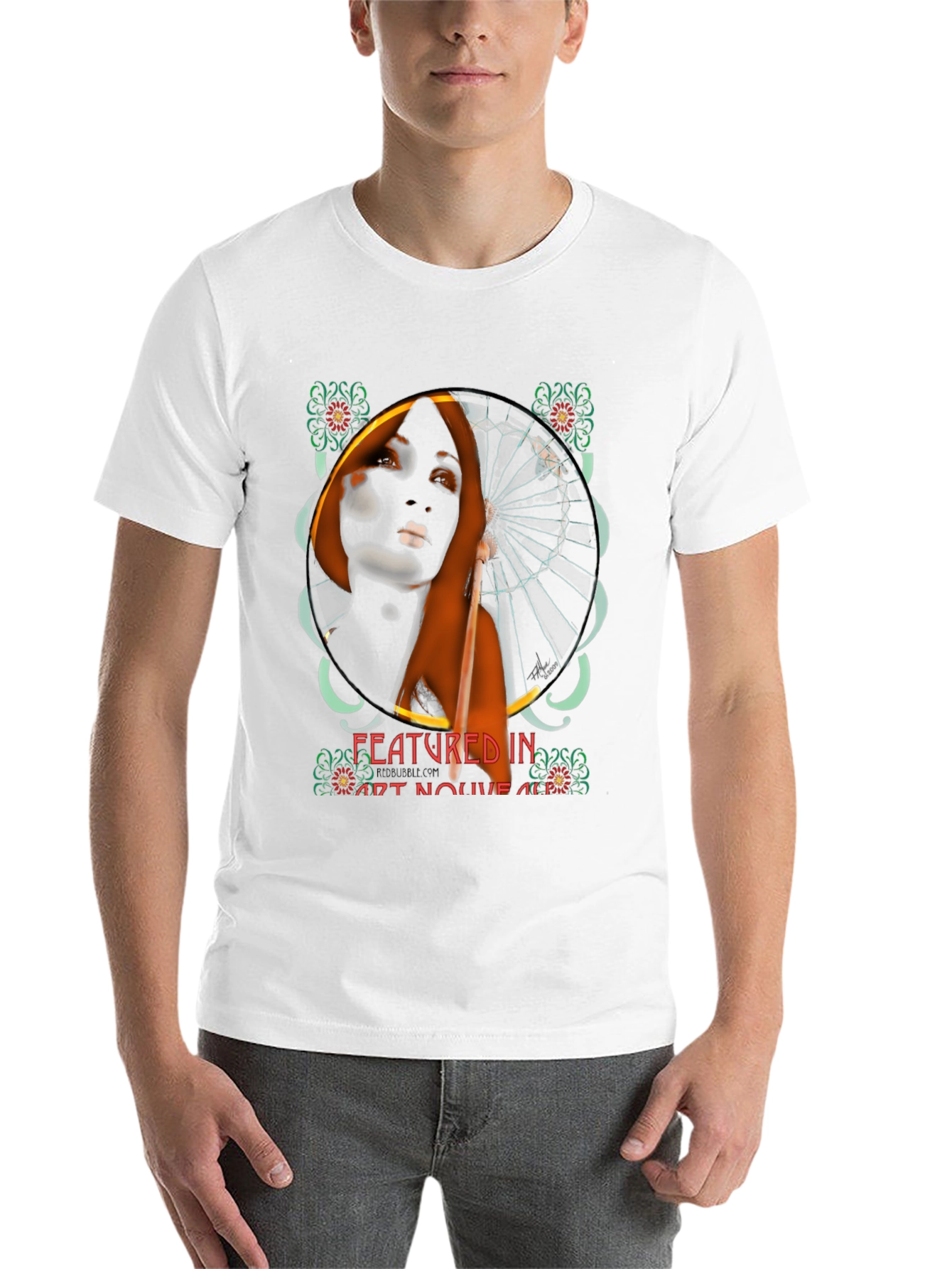 Black Art Nouveau Woman Graphic Tee view 14