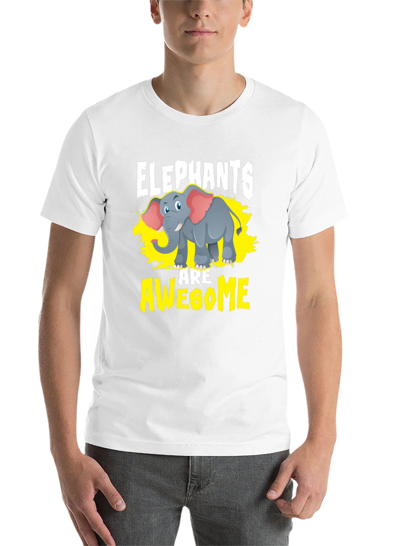 Black Elephants Are Awesome Graphic Tee - Black view 14