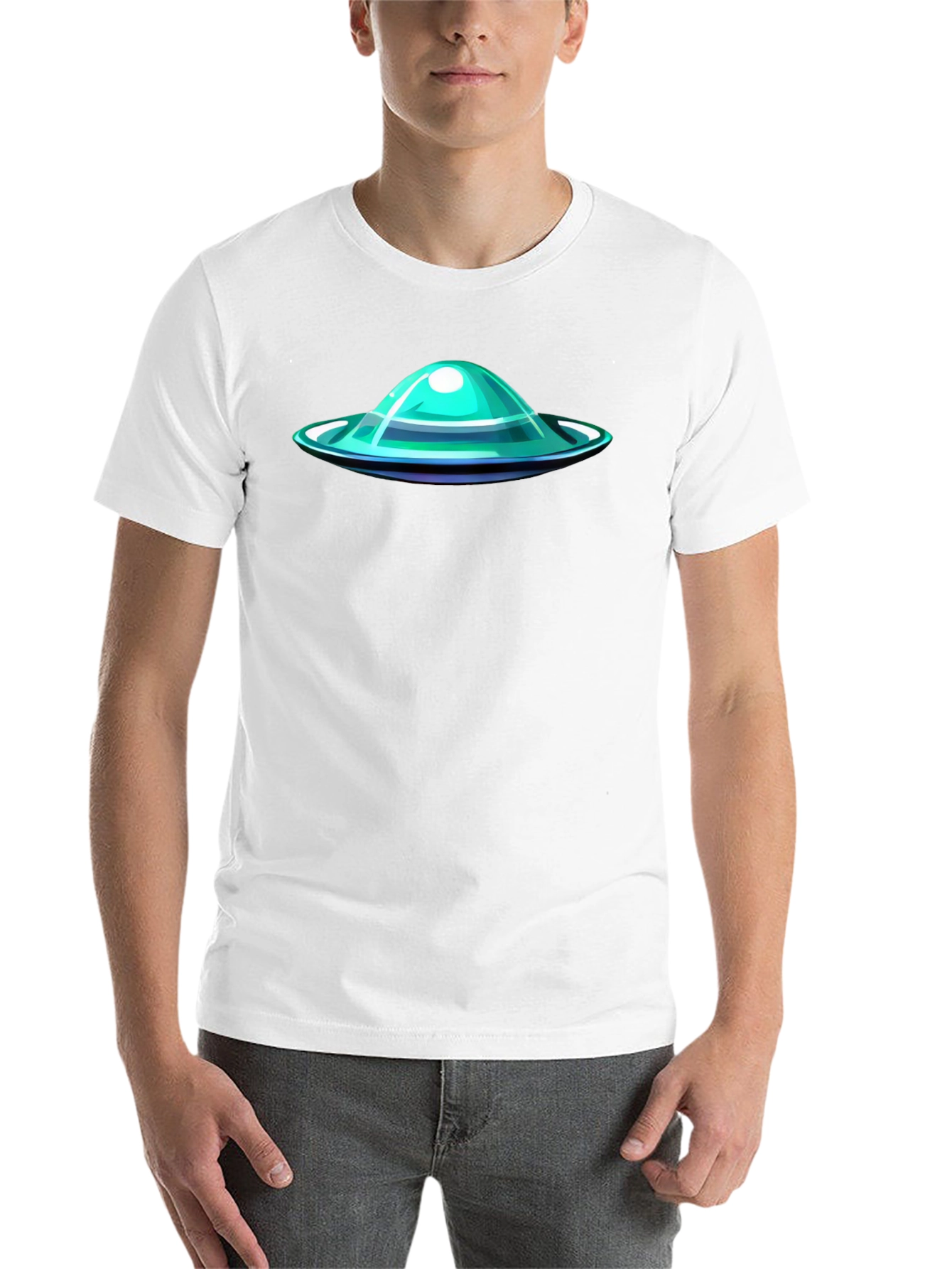 Black UFO Graphic Tee - Black Casual T-Shirt view 14