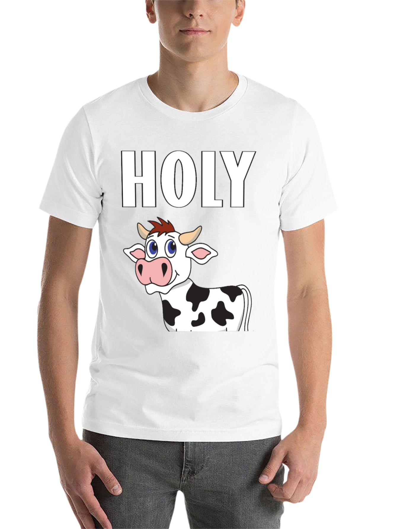 Black Holy Cow T-Shirt - Funny Cartoon Animal Tee view 14