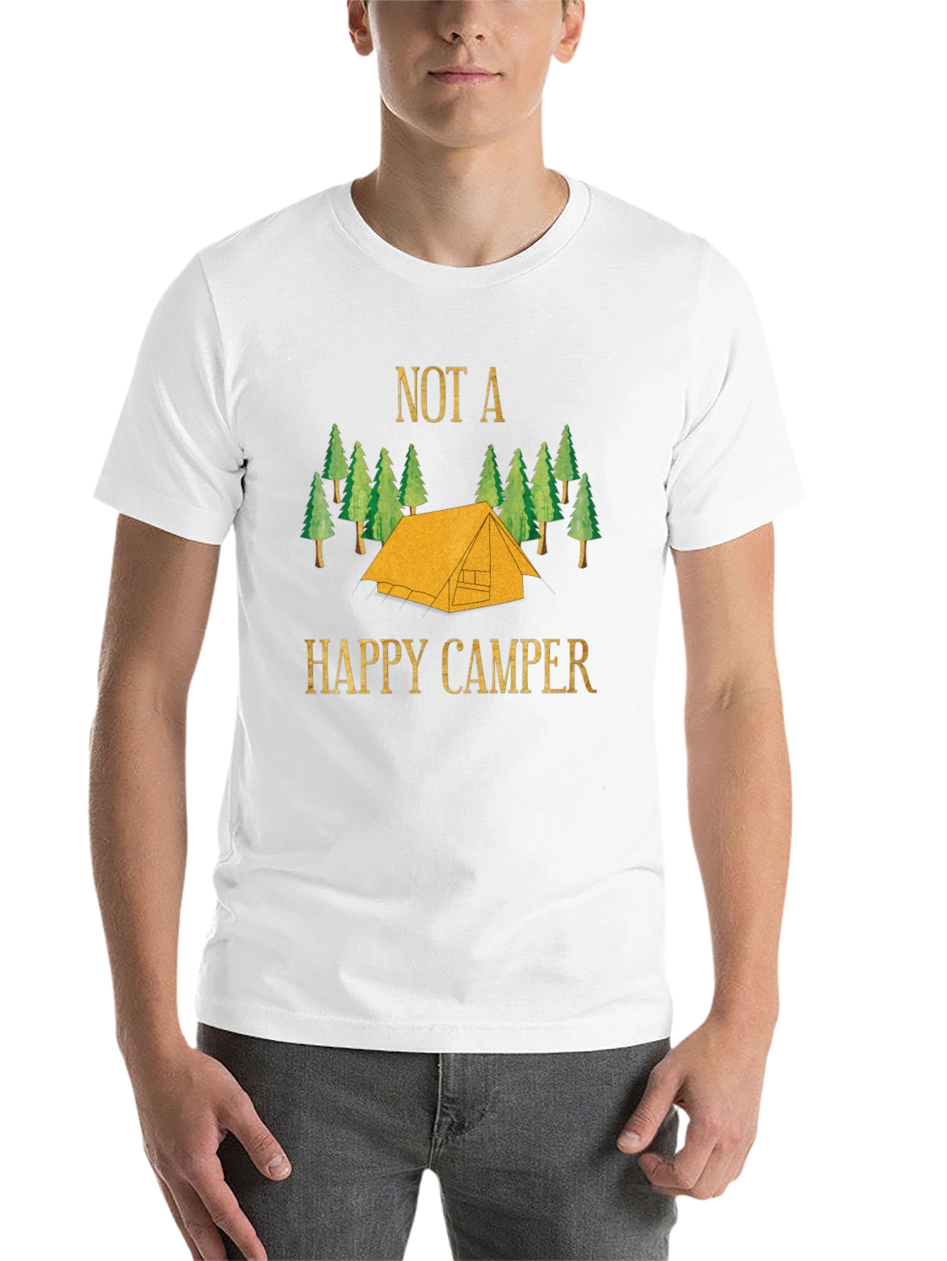 Black Not a Happy Camper Graphic Tee - Black Cotton view 14