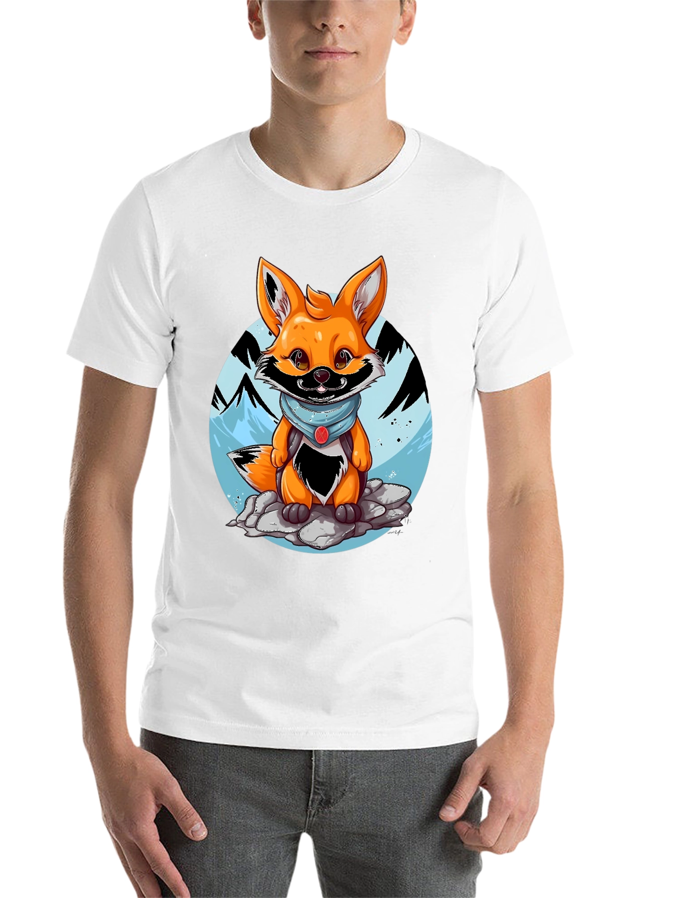 Black Cartoon Fox Graphic Tee - Adventure Ready! view 14