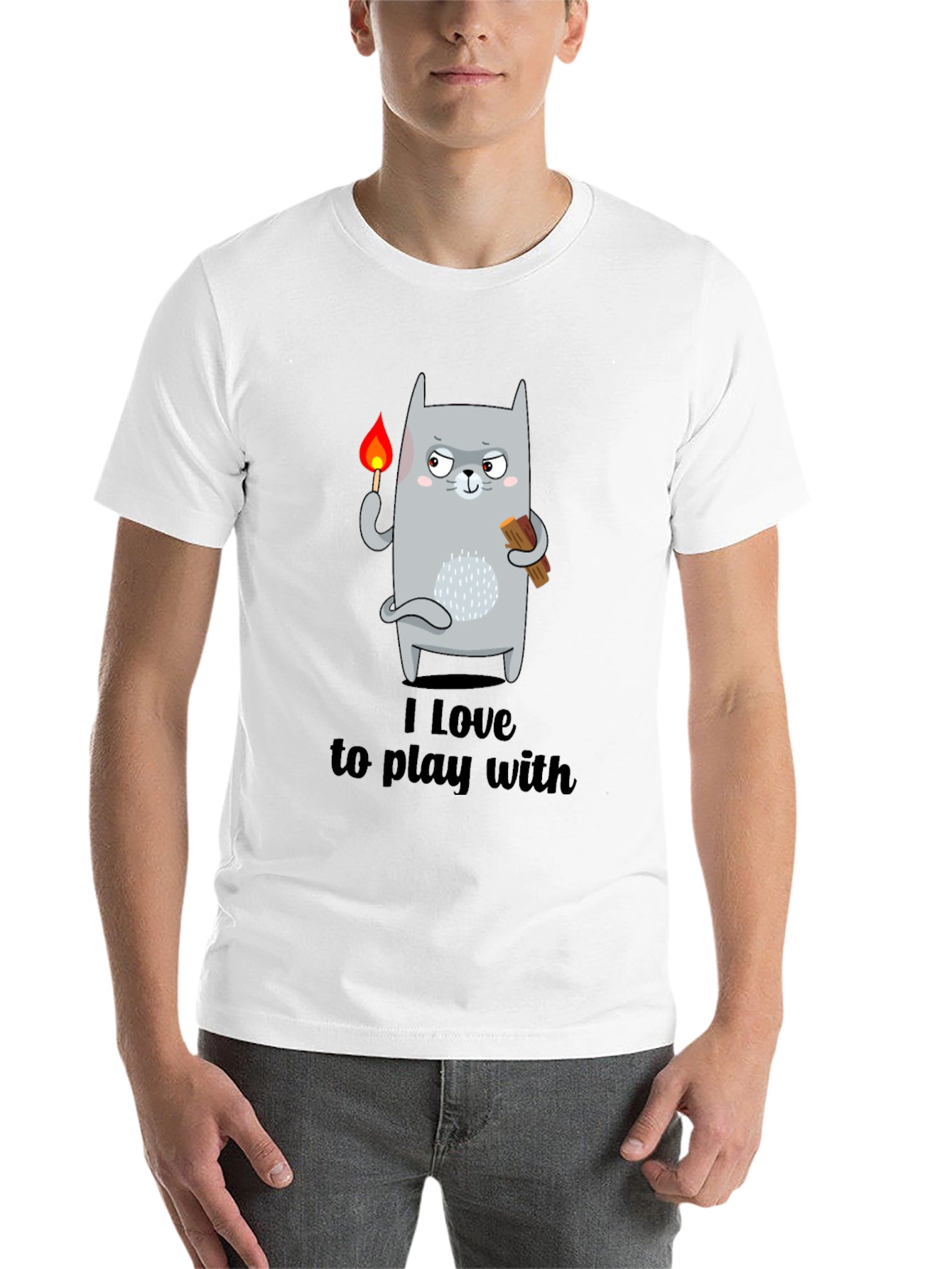 Black I Love To Play With Funny Cat T-Shirt view 14