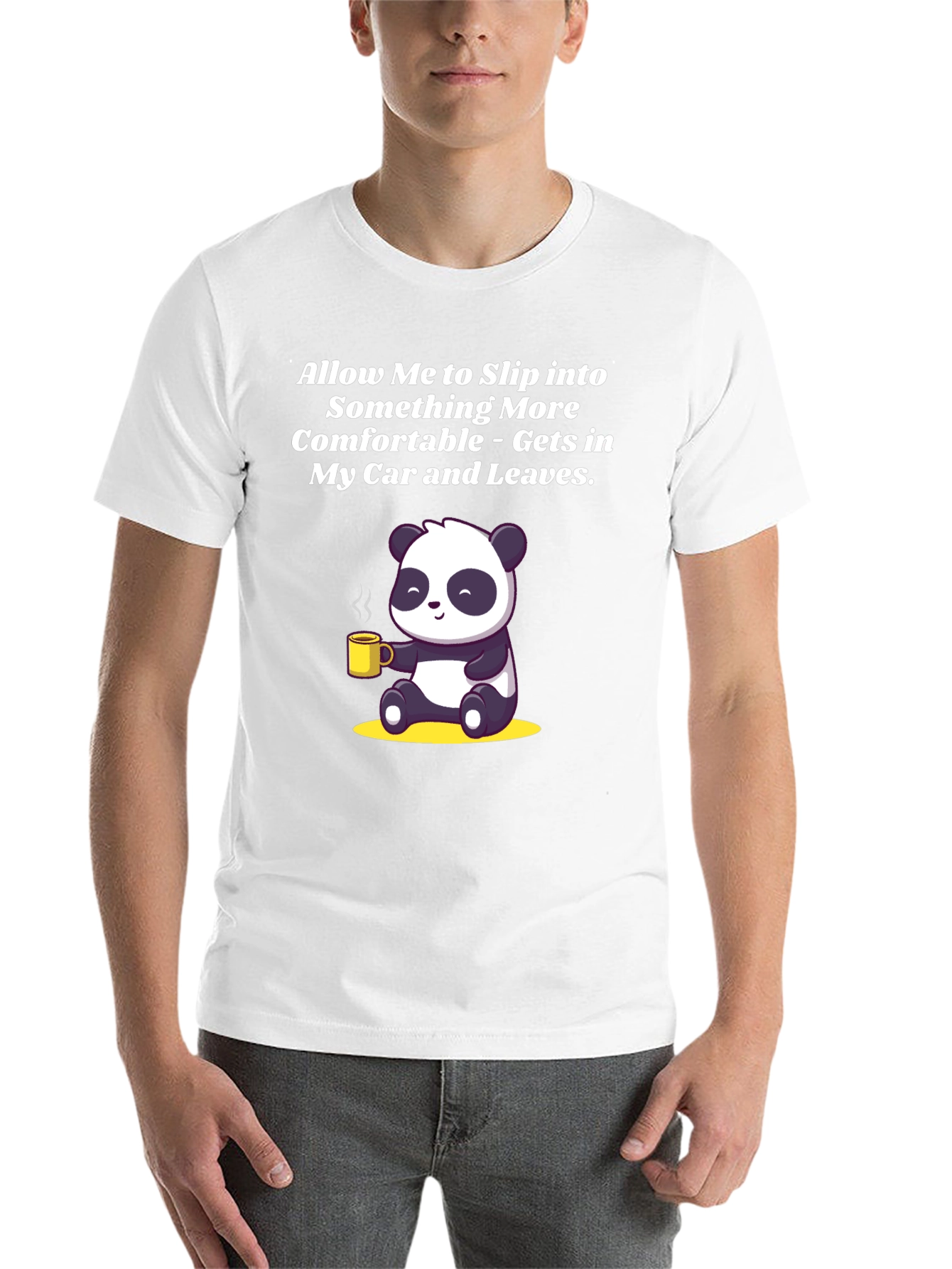 Black Funny Panda Graphic T-Shirt - Allow Me to Slip Into Something More Comfortable view 14