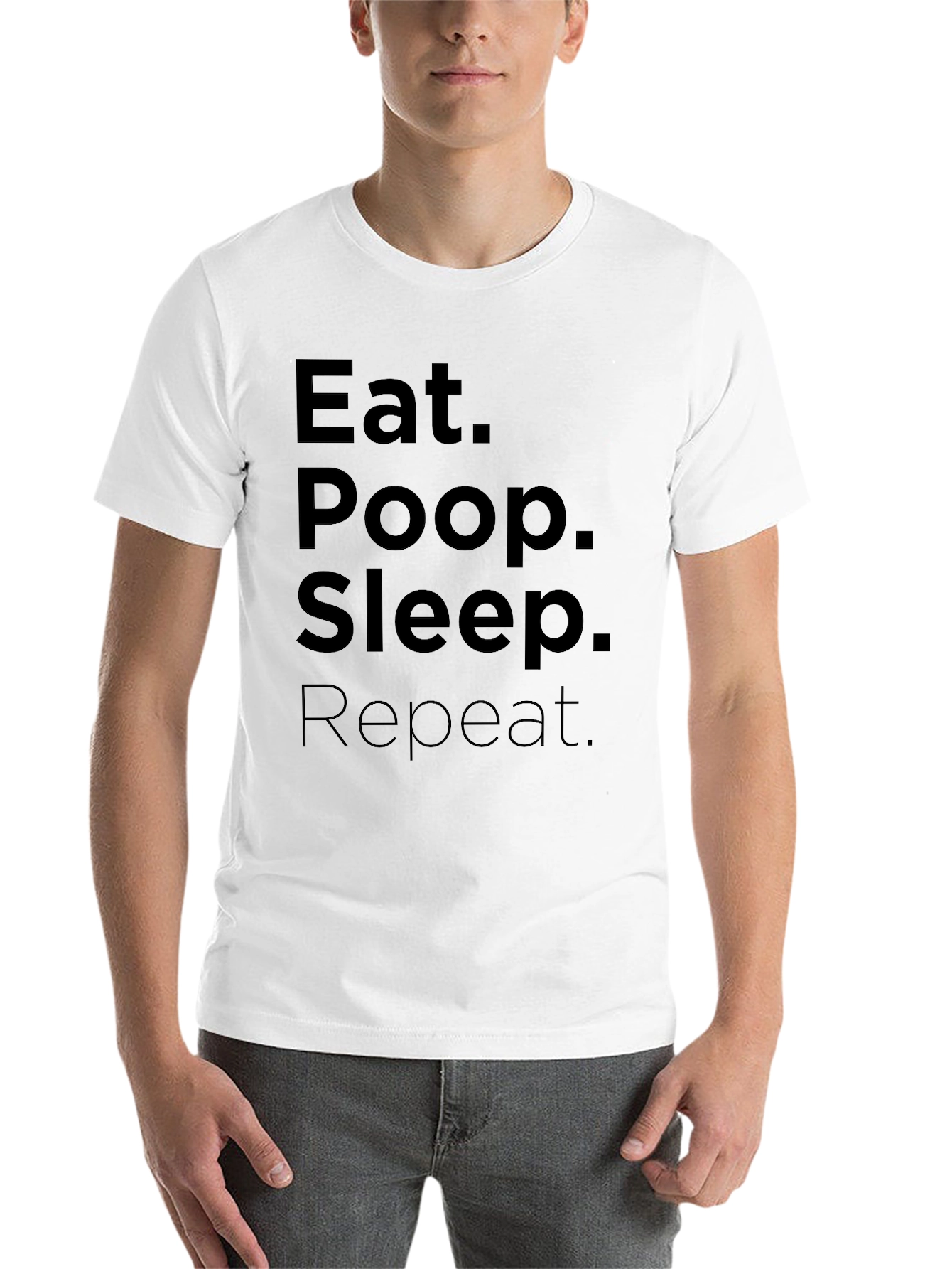 Black Eat Poop Sleep Repeat T-Shirt - Funny Casual Tee view 14