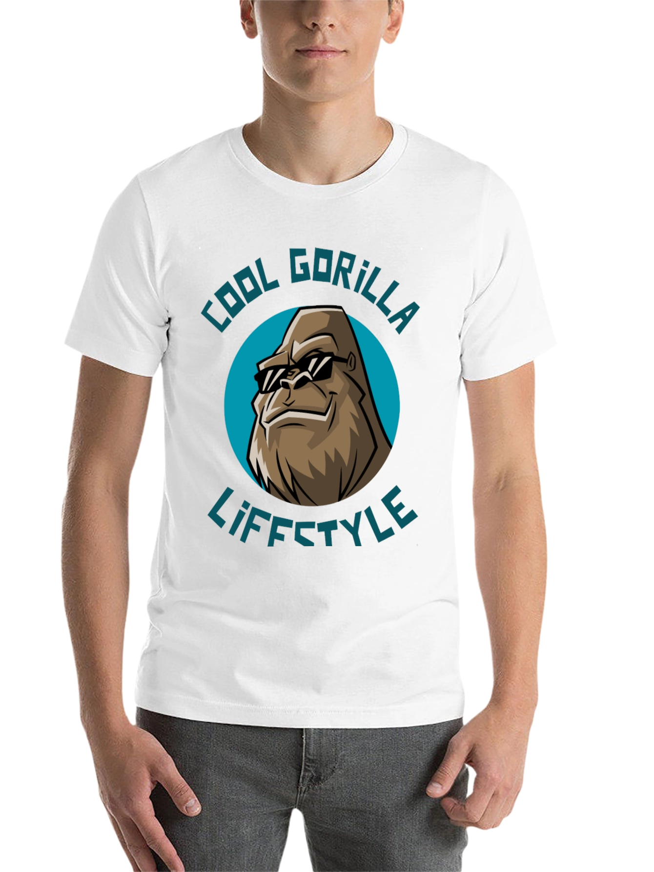 Black Cool Gorilla Lifestyle Graphic T-Shirt view 14