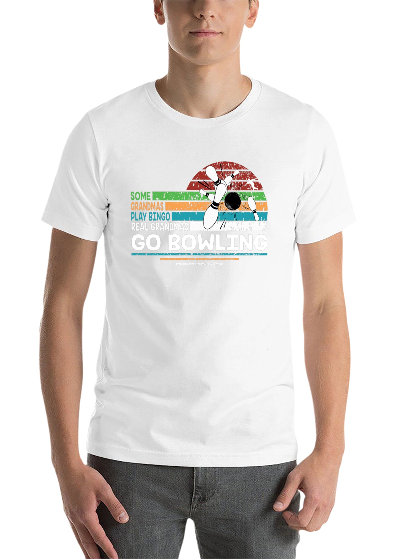 Black Grandma Bowling T-Shirt - Fun Graphic Tee view 14