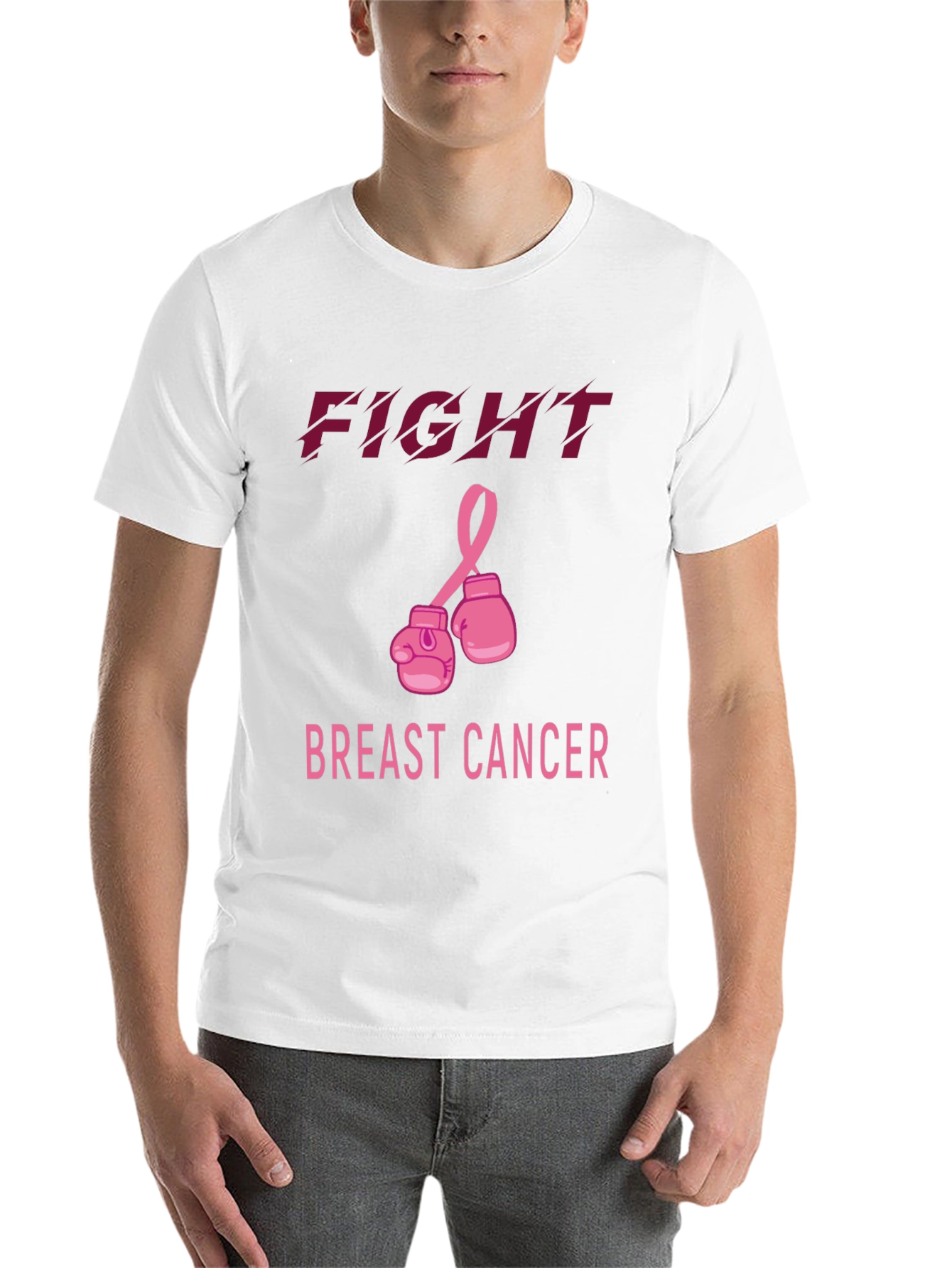Black Fight Breast Cancer T-Shirt view 14