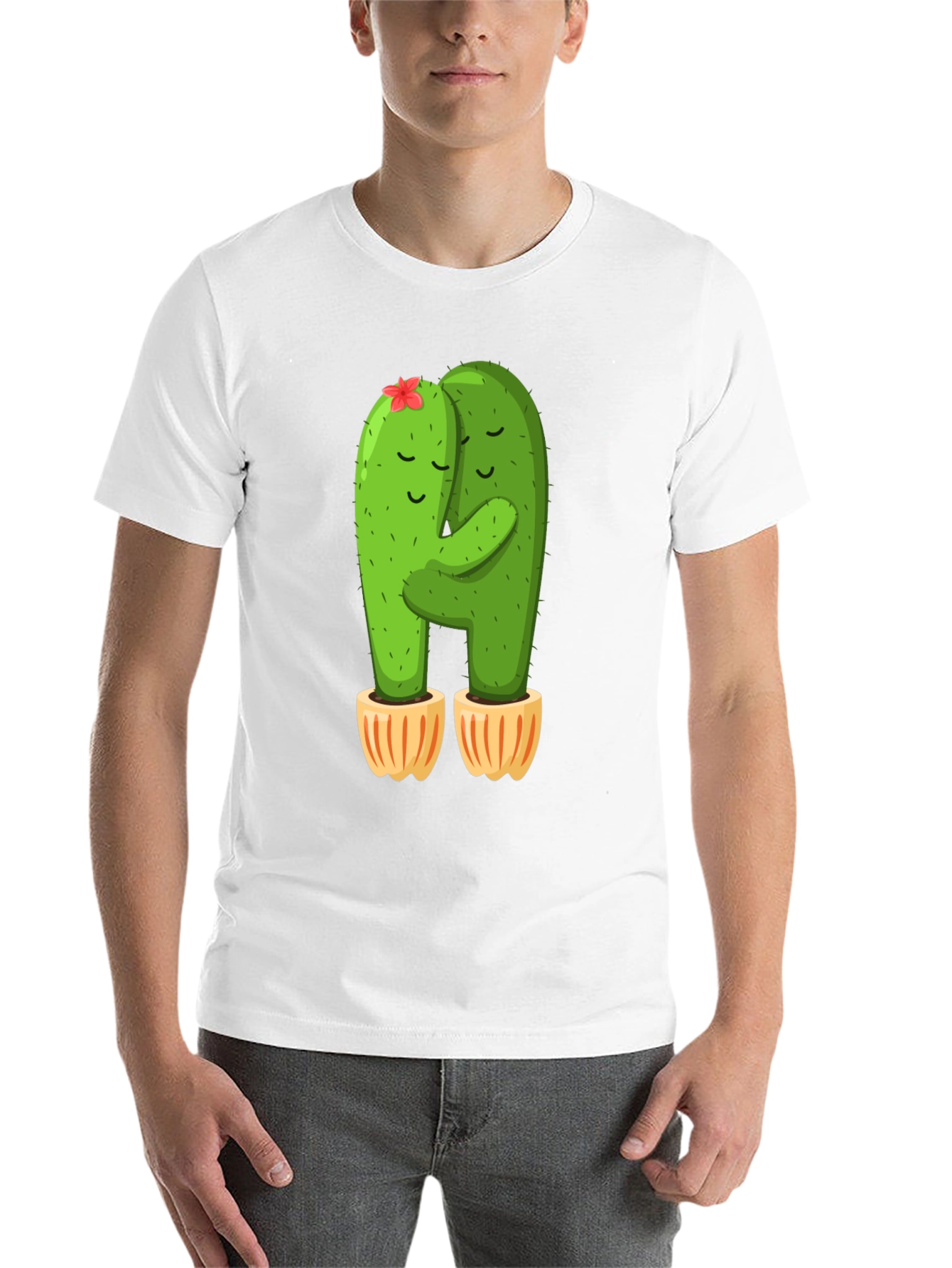 Black Cactus Hug T-Shirt - Cute and Comfy! view 14