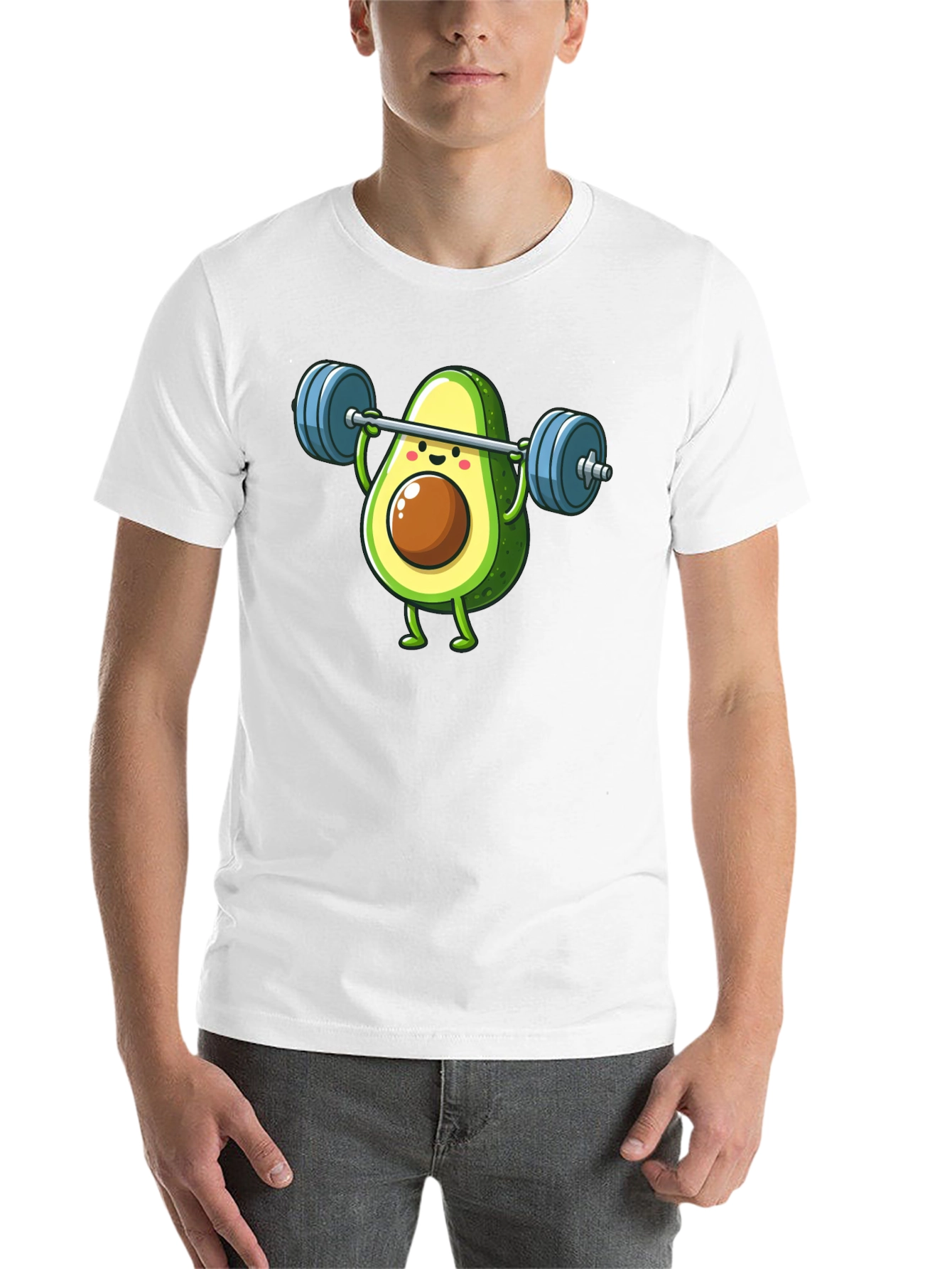 Black Avocado Lifting Barbell Funny Workout T-Shirt view 14