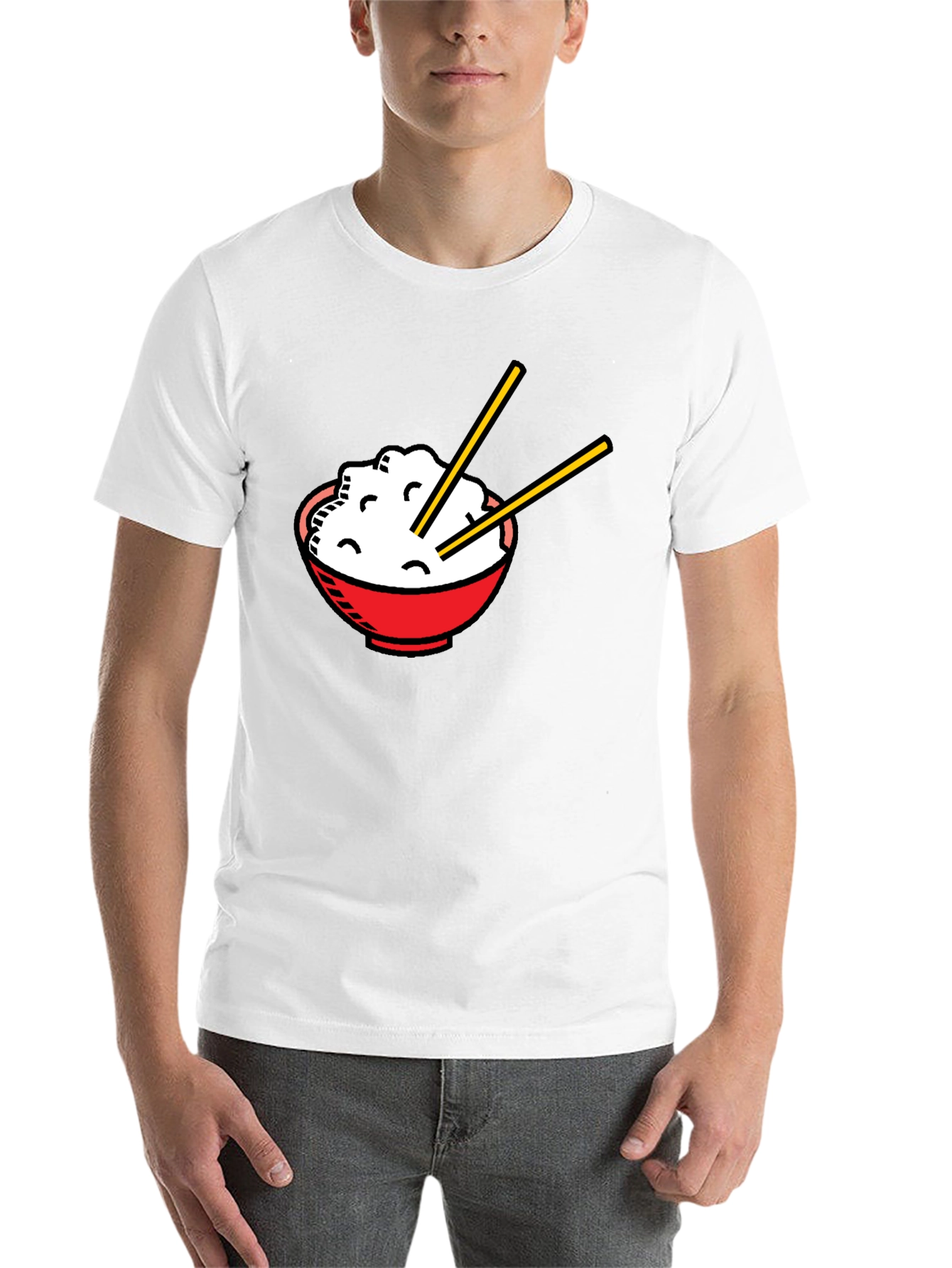 Black Rice Bowl Graphic T-Shirt - Unisex Asian Food Tee view 14